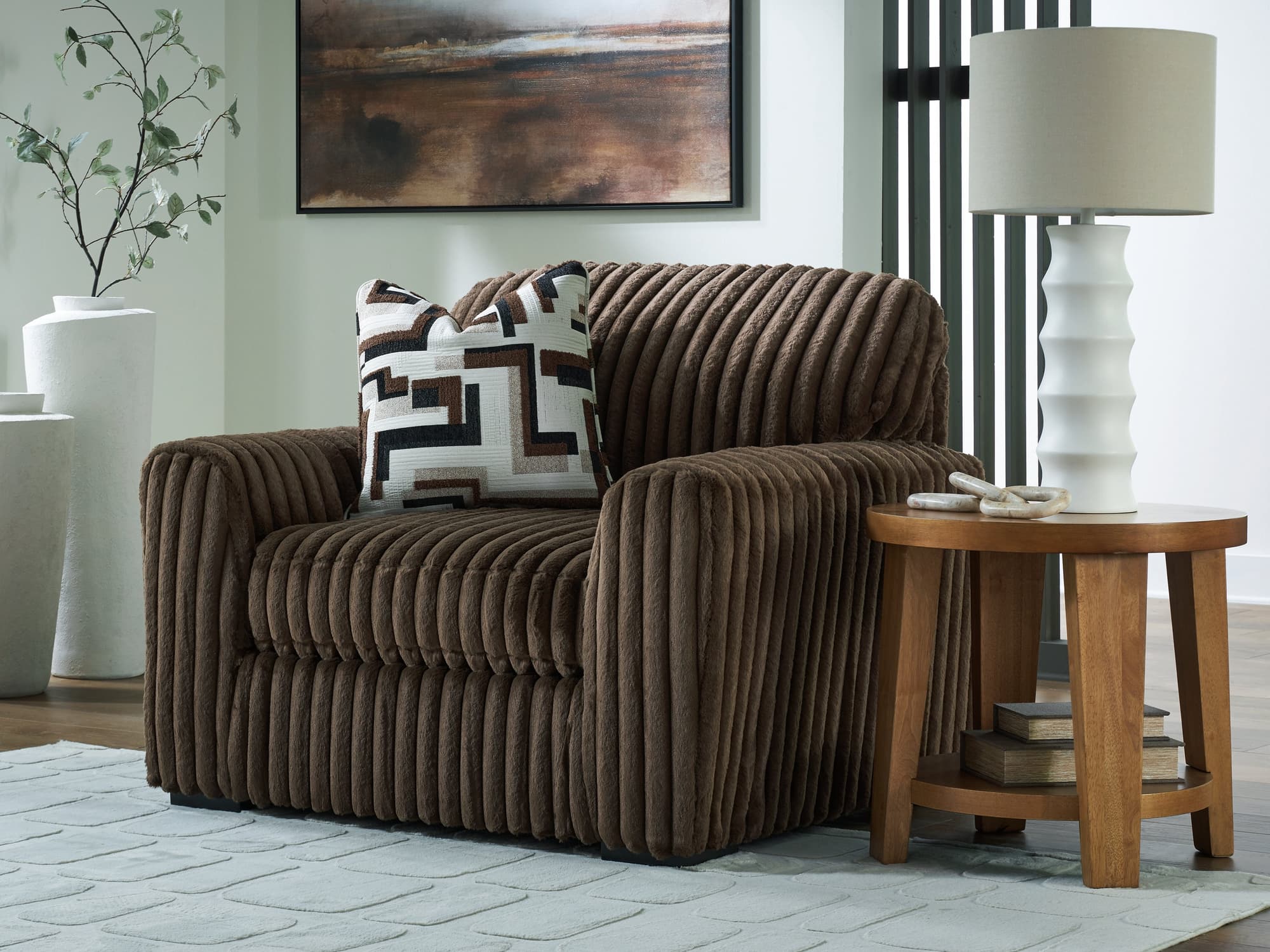 Midnight-Madness Chocolate Oversized Chair - Image 1