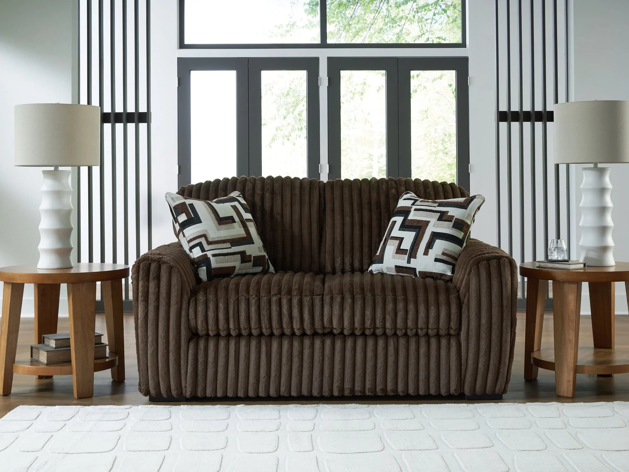Midnight-Madness Chocolate Loveseat - Image 1
