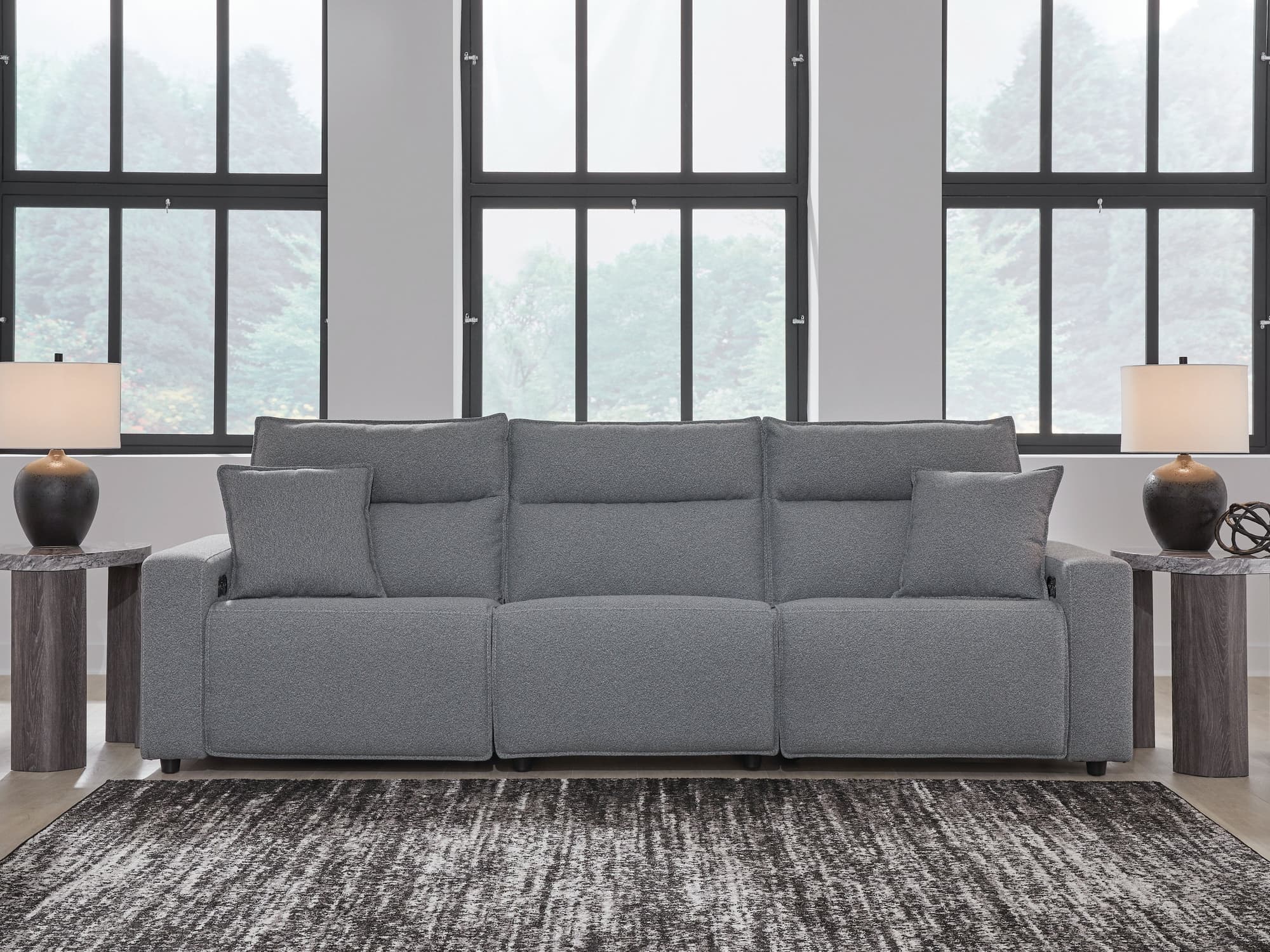 Modmax Salt and Pepper Next-Gen Nuvella™ 3-Piece Power Reclining Sectional - Image 1