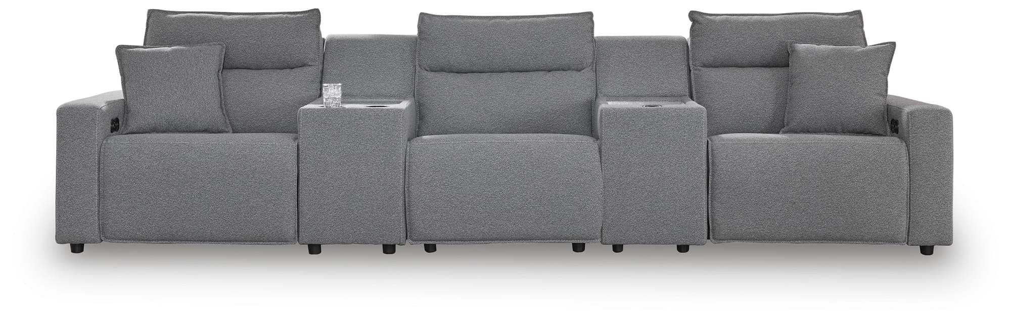 Modmax Salt and Pepper Next-Gen Nuvella™ 5-Piece Power Reclining Sectional - Image 1