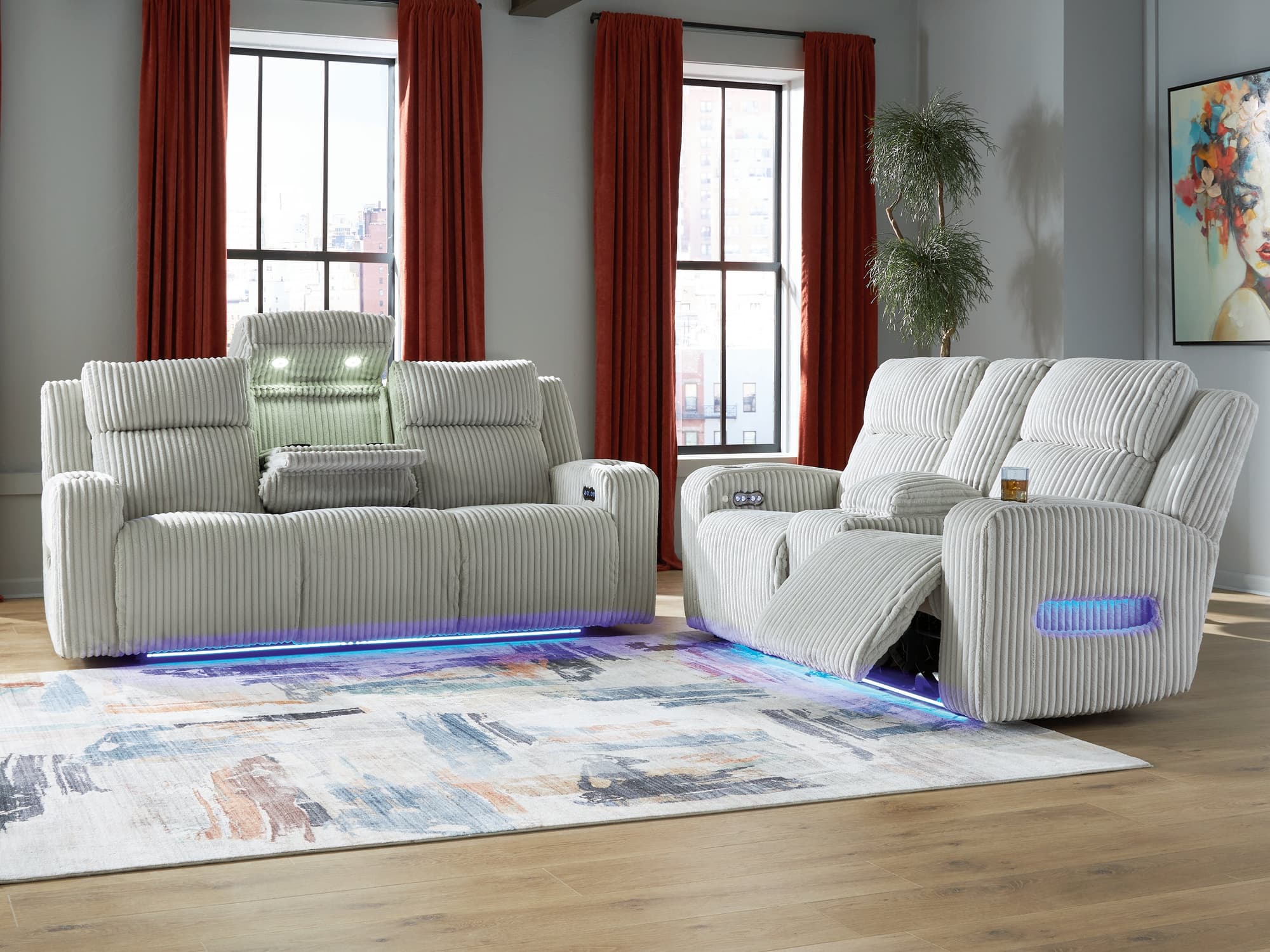 Forest Alloy Lake Sofa and Loveseat - Image 1