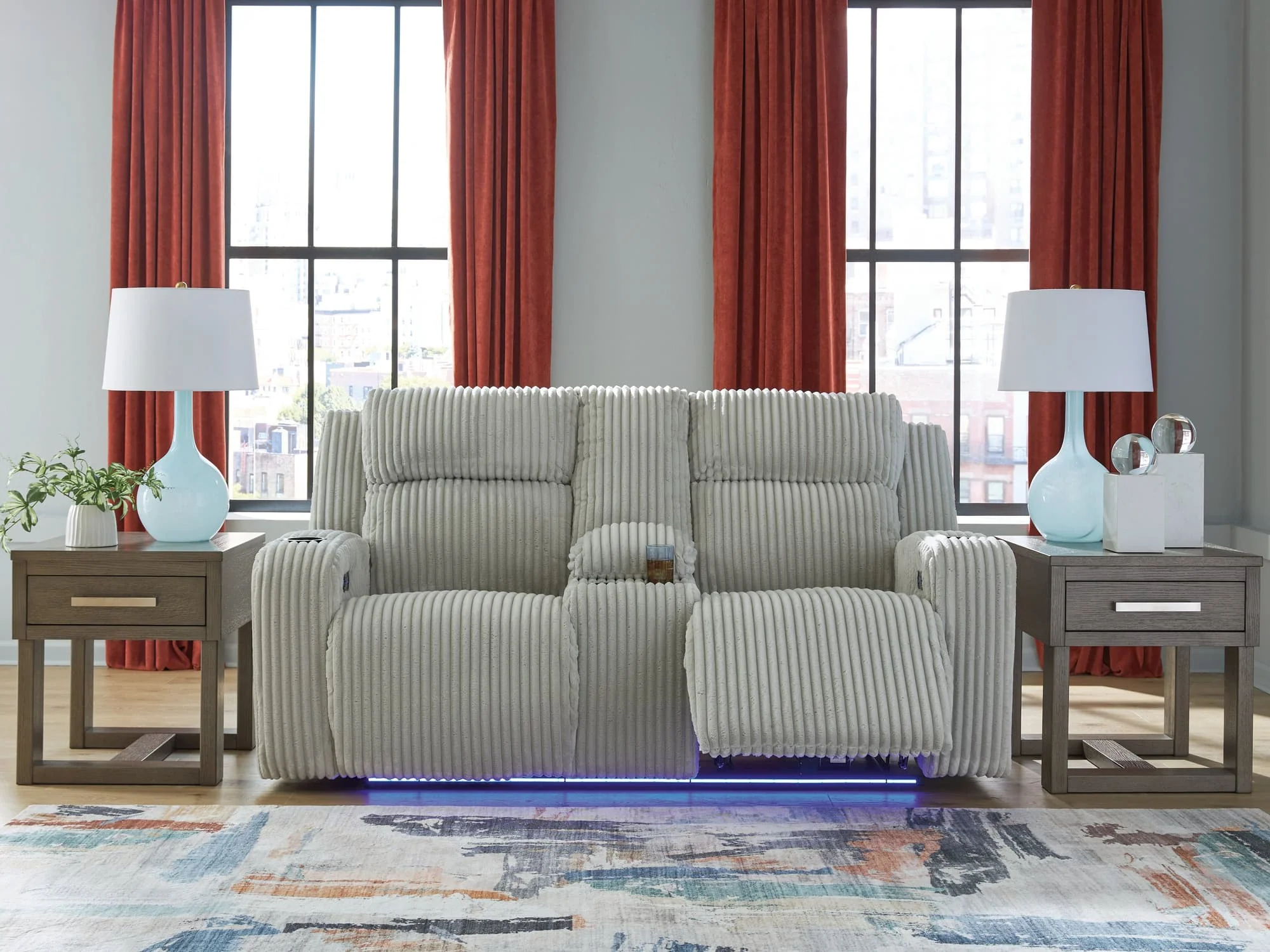 Forest Lake Alloy Chenille,Velvet Power Reclining Loveseat with Console - Image 1