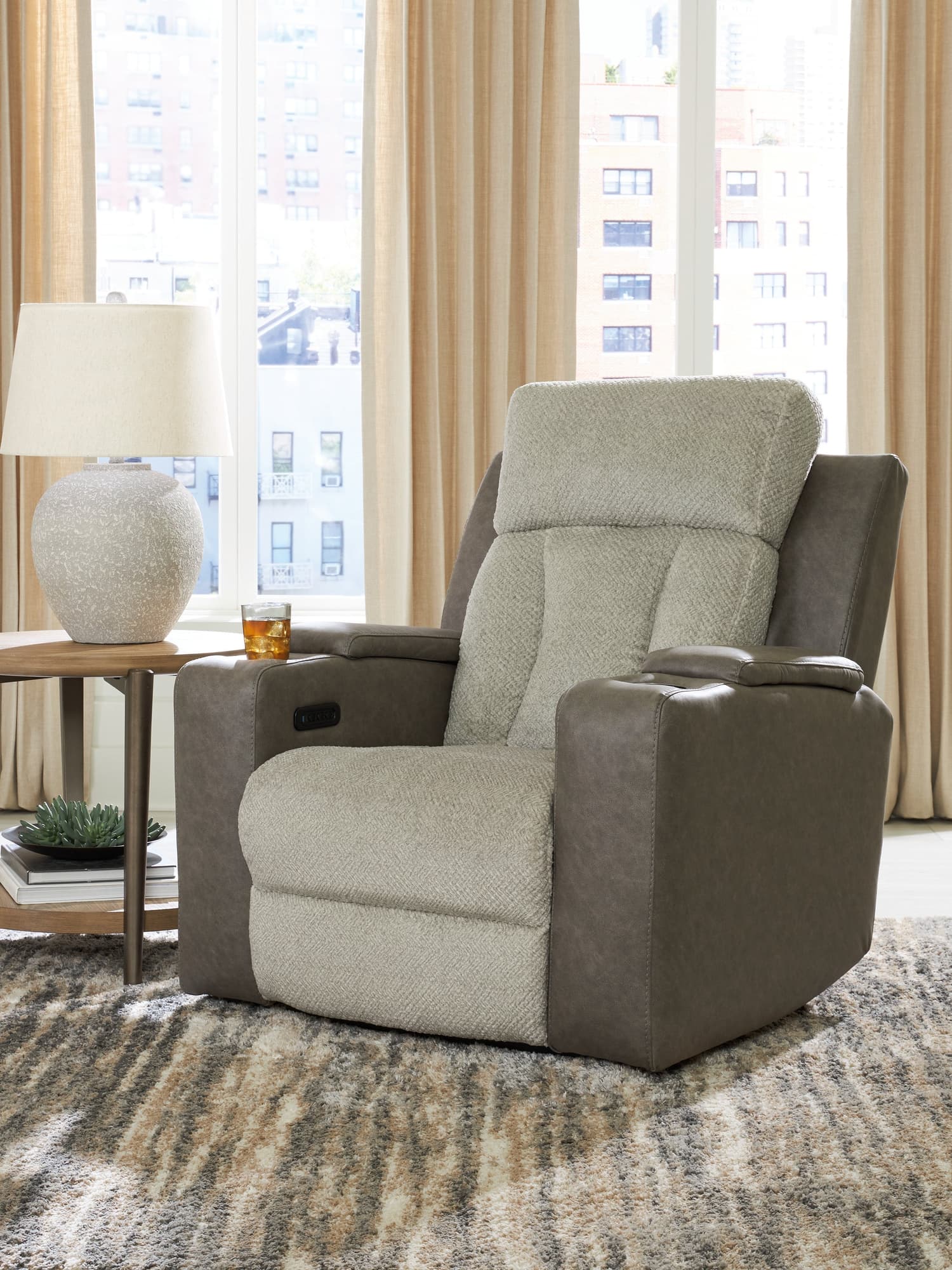 WhipLash Sisal Chenille Power Recliner - Image 1