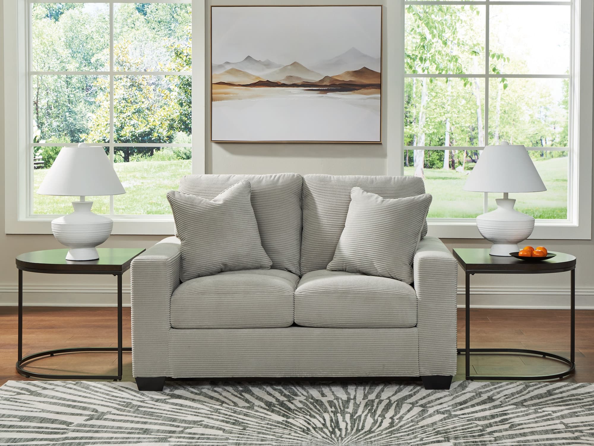 Greenbriar Smoke Velvet Loveseat - Image 1