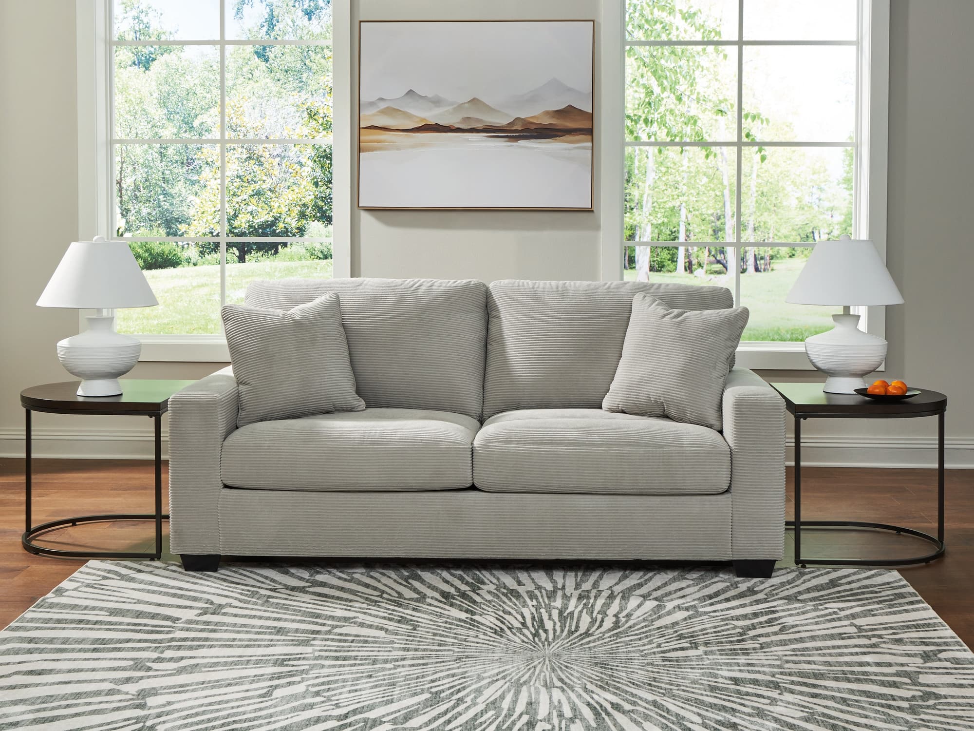 Greenbriar Smoke Velvet Sofa - Image 1