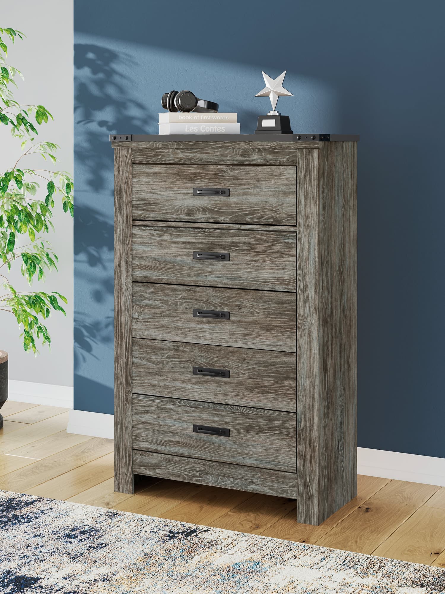 Frandern Gray Chest of Drawers - Image 1