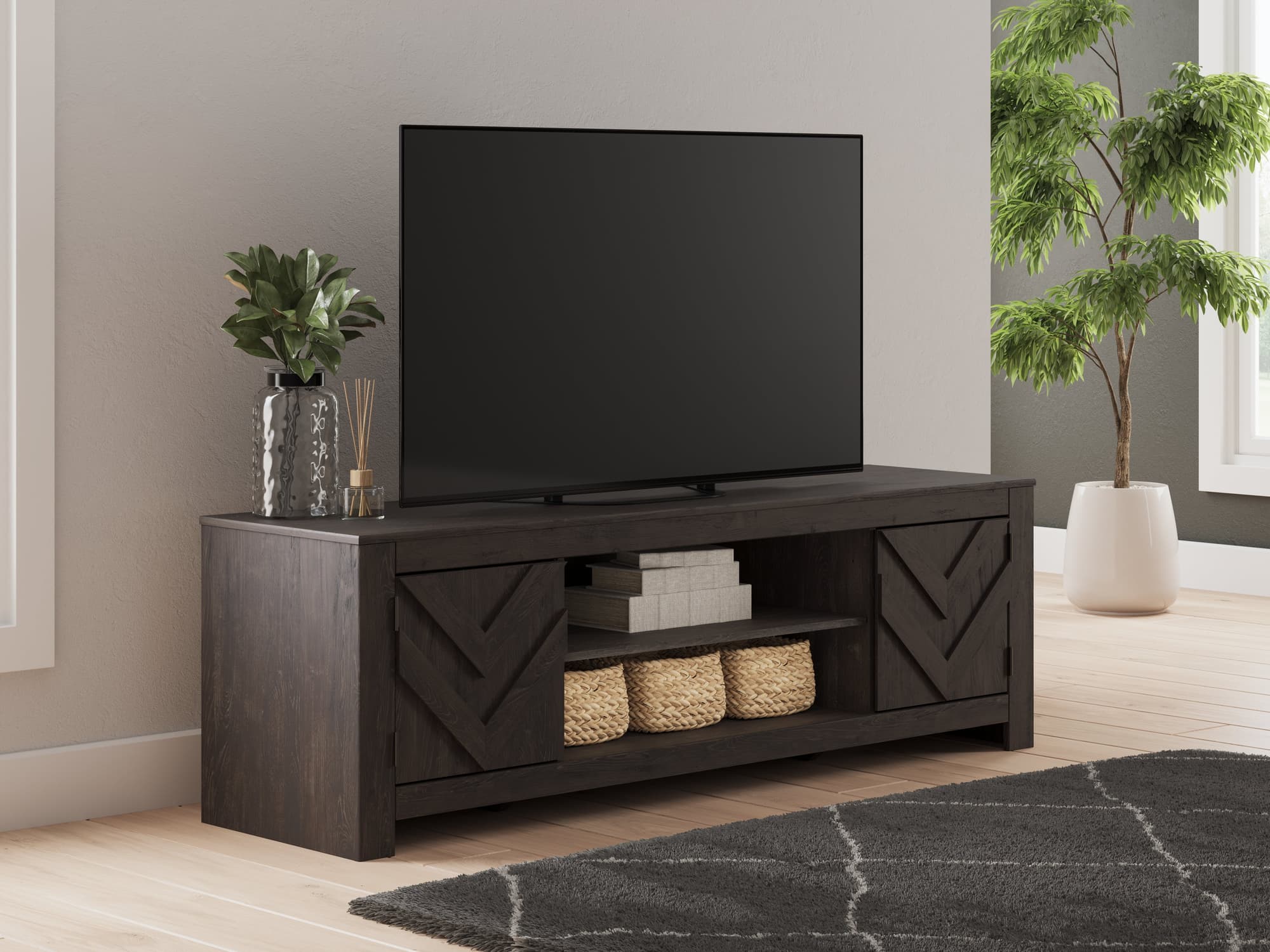 Cayboni Black 71″ TV Stand