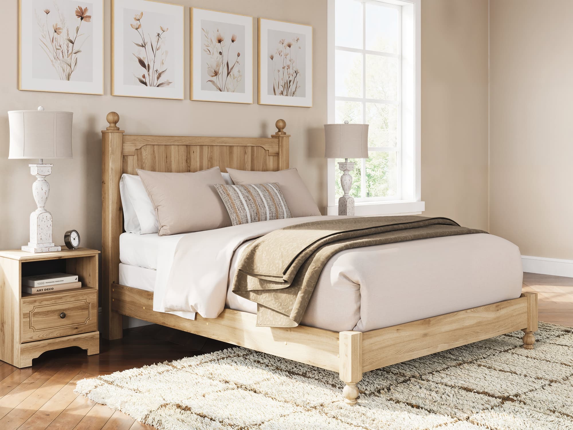 Aleaport Warm Brown Queen Panel Bed - Image 1