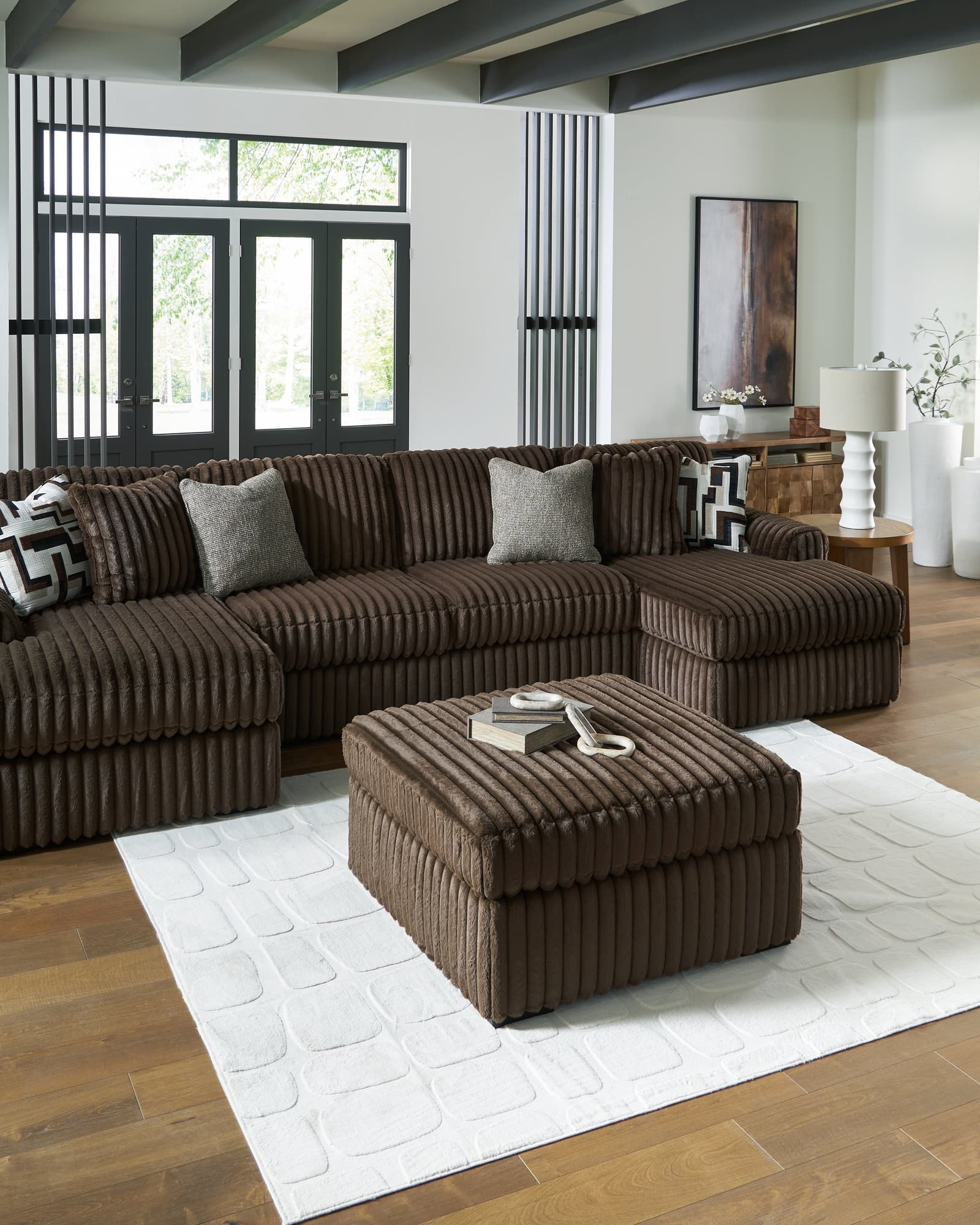 Midnight-Madness Chocolate Velvet Super Chaise - Image 1