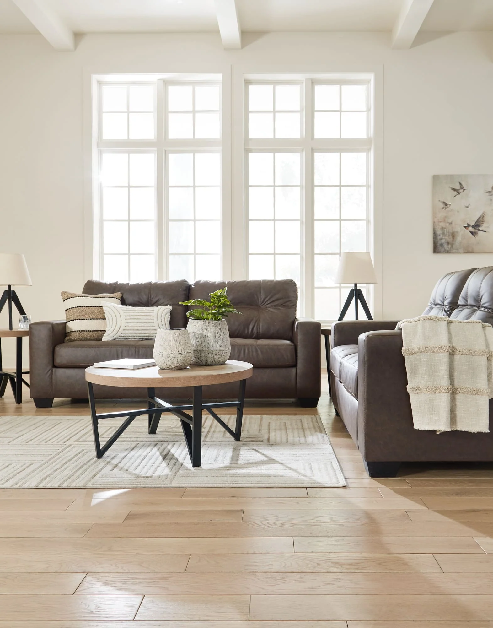 Barlin Umber Mills Sofa and Loveseat - Image 1