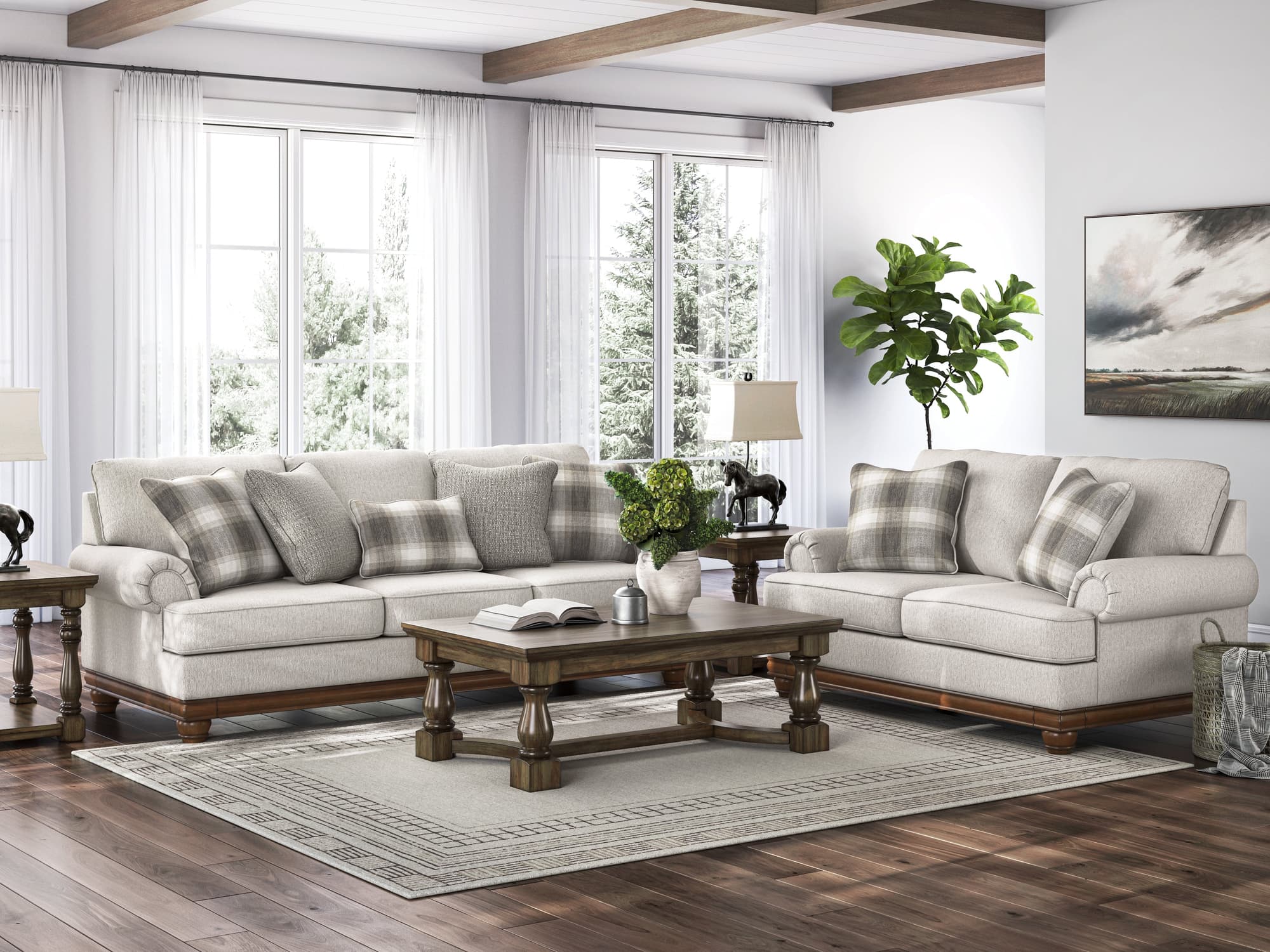 Clearbrooke Sandstone Sofa and Loveseat - Image 1