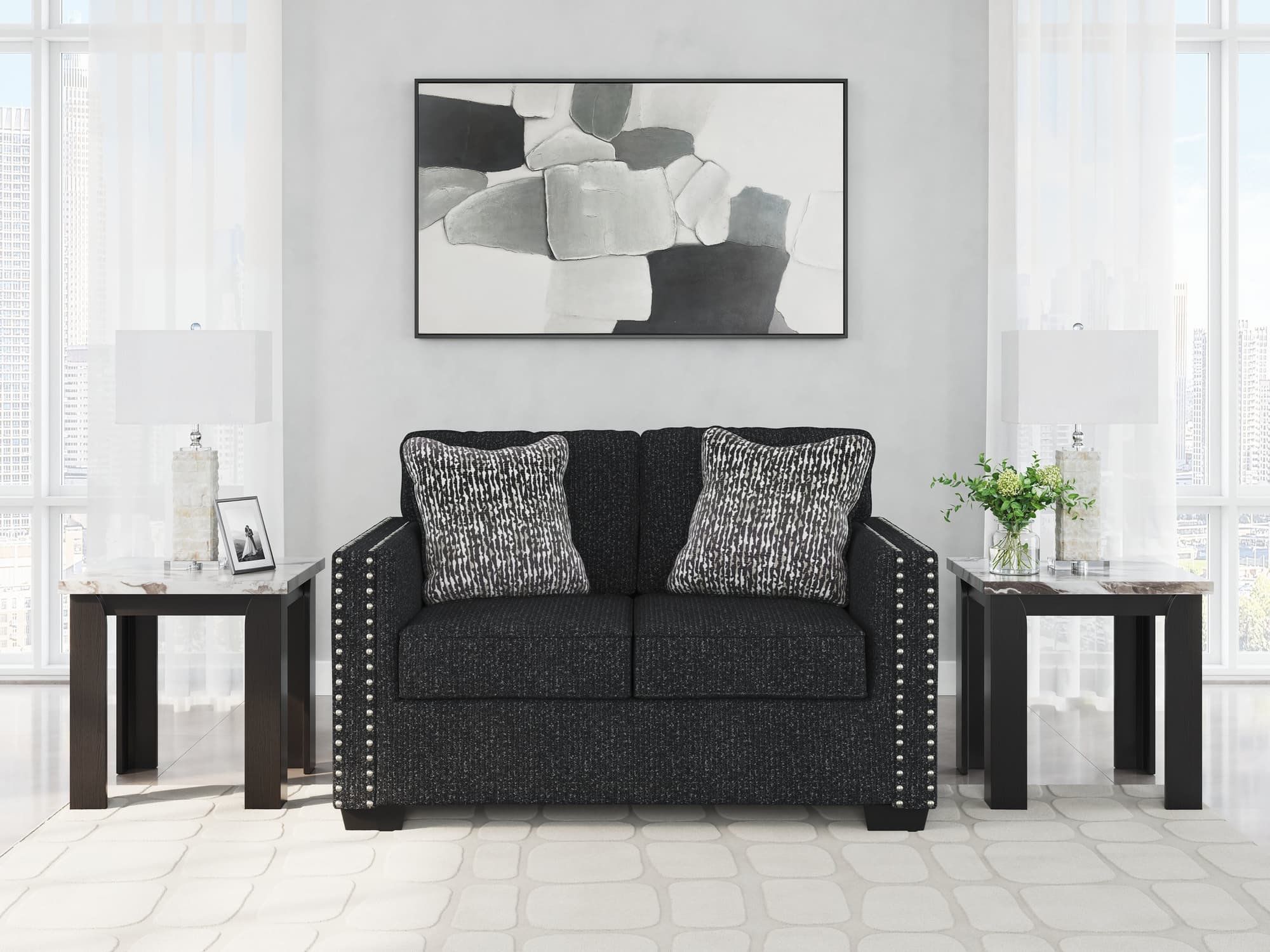 Jasmine Peaks Coal Chenille Loveseat