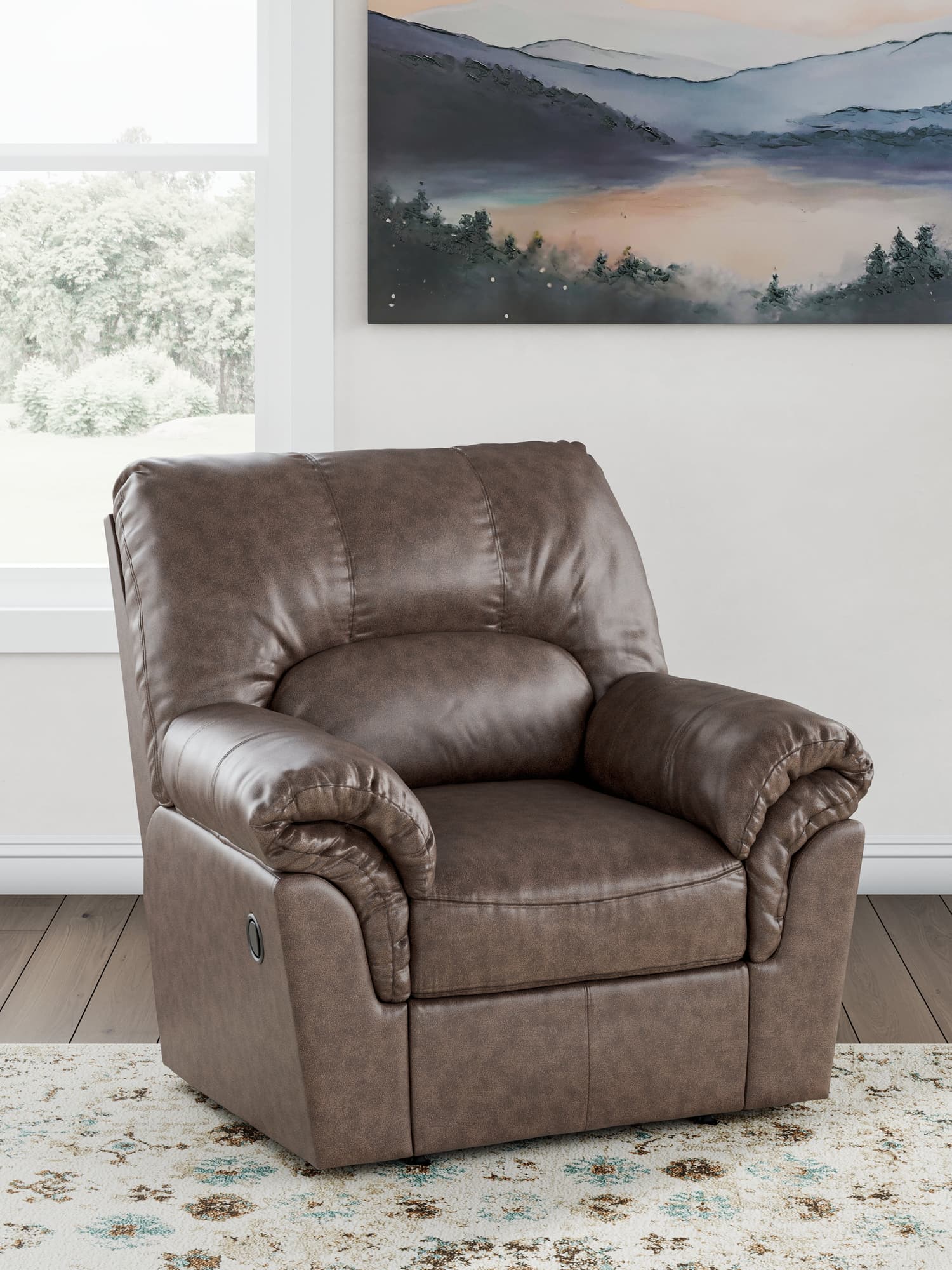 WillowBend Umber Faux Leather Recliner - Image 1