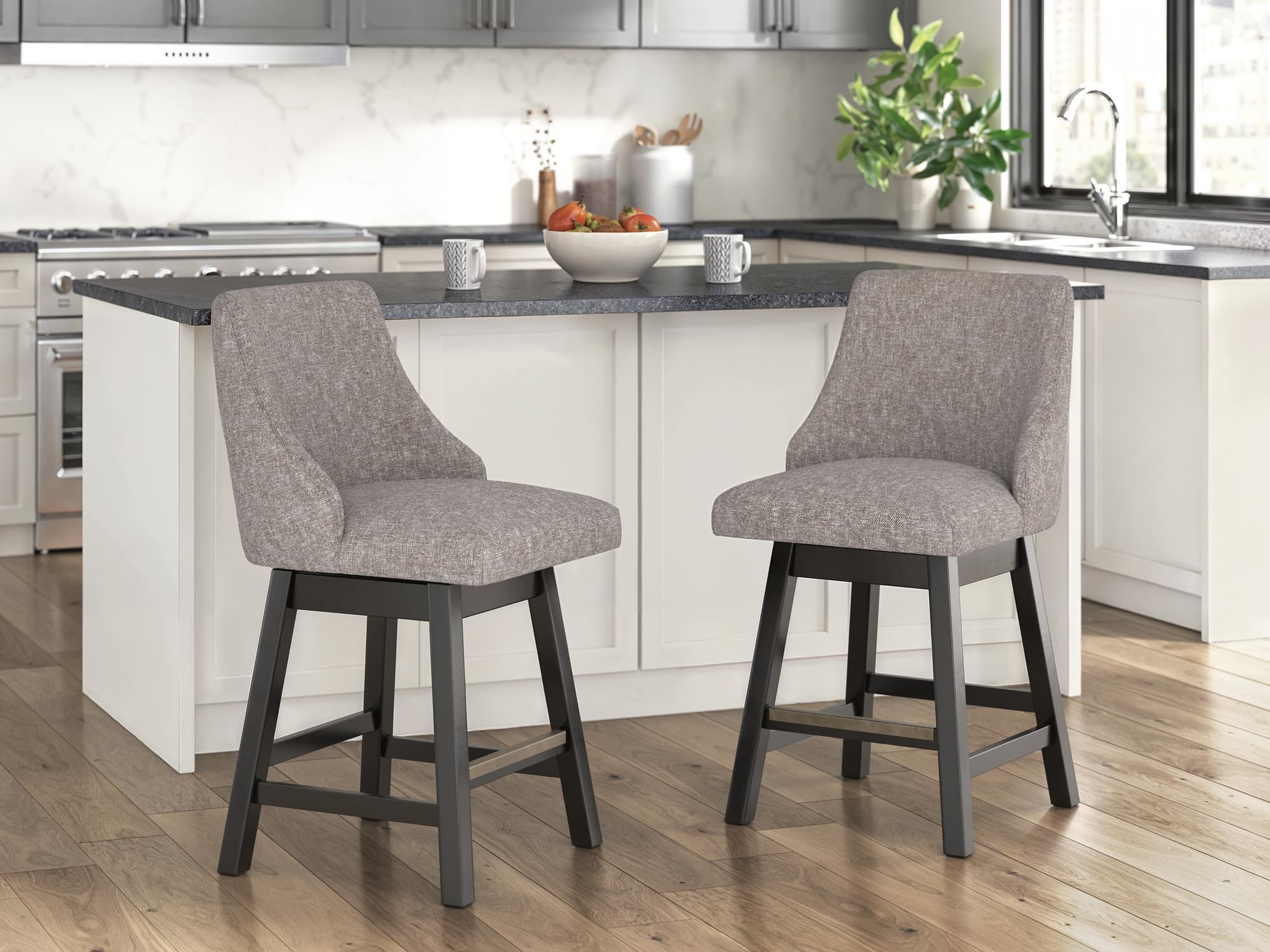 Neymorton Dark Grayish Brown Counter Height Barstool - Image 1