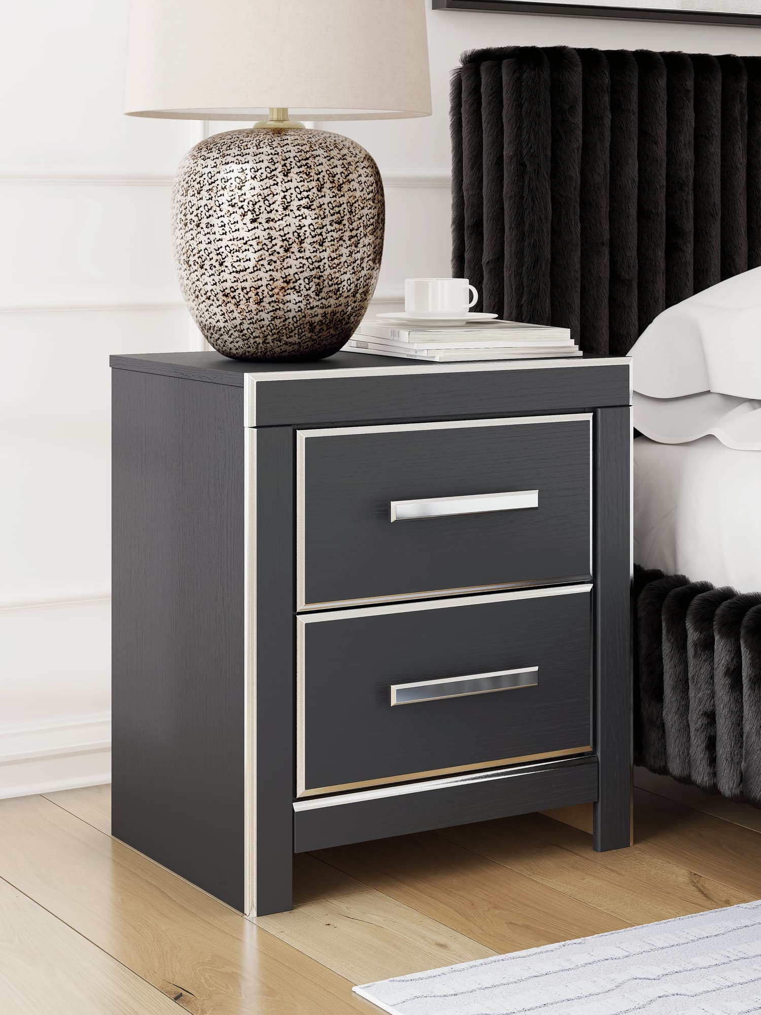 Zuraleus Black Nightstand - Image 1