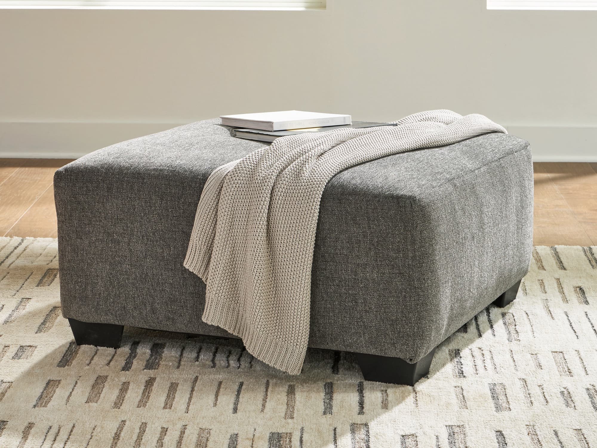 Clarington Greystone Chenille Oversized Accent Ottoman