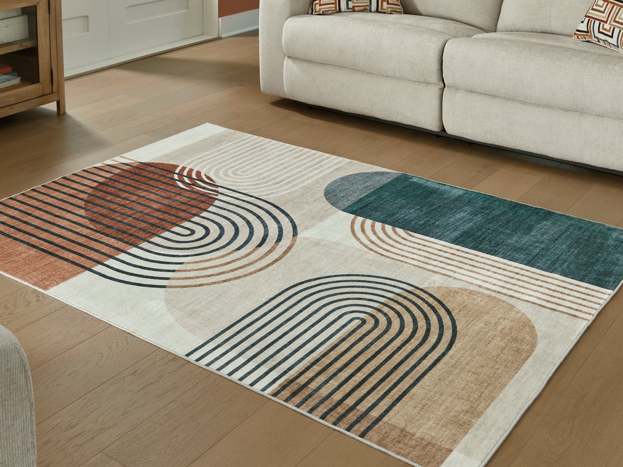 Farrendale Multi Washable 5' x 7' Area Rug - Image 1