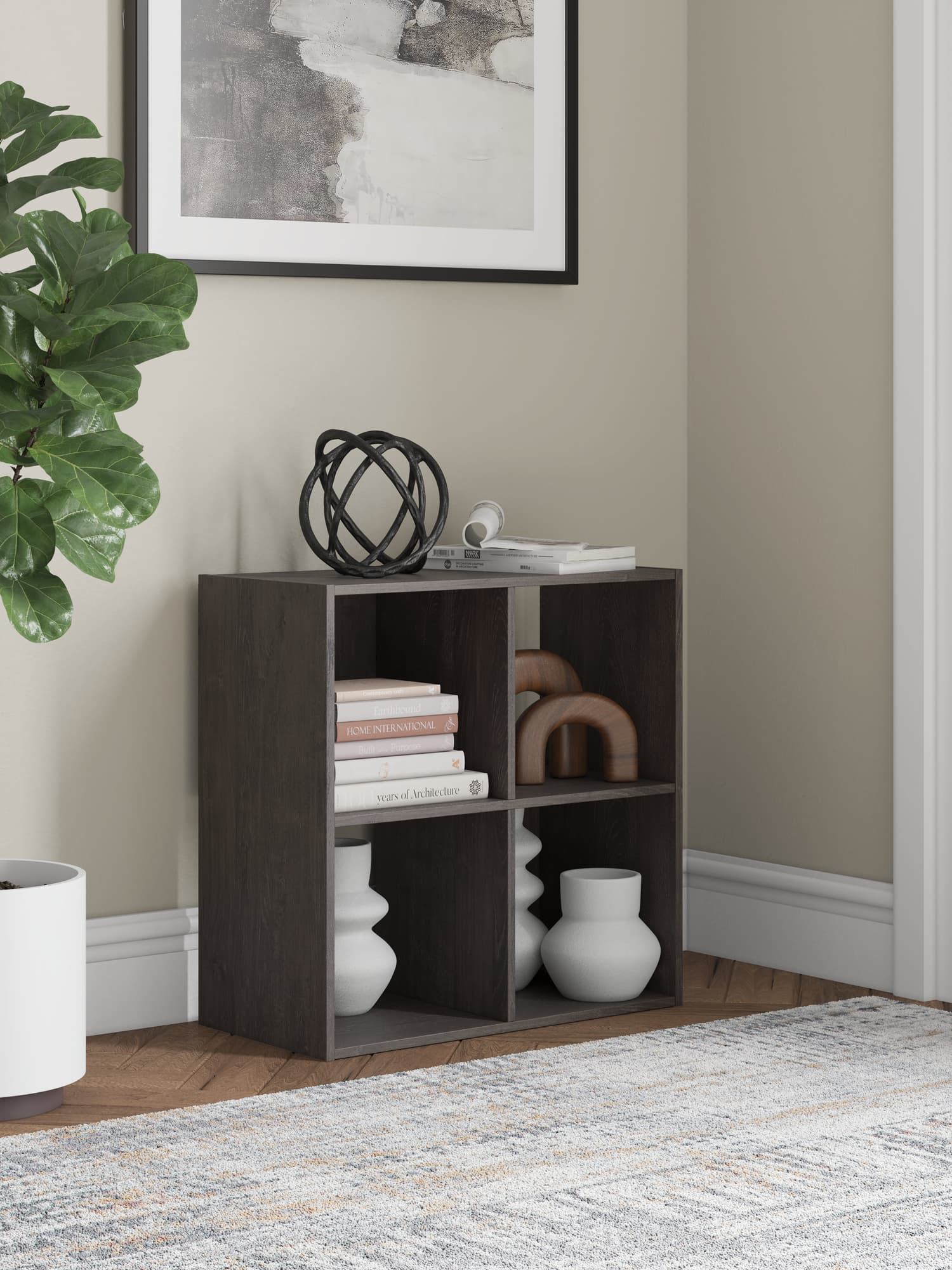 Piperton Charcoal Four Cube Organizer
