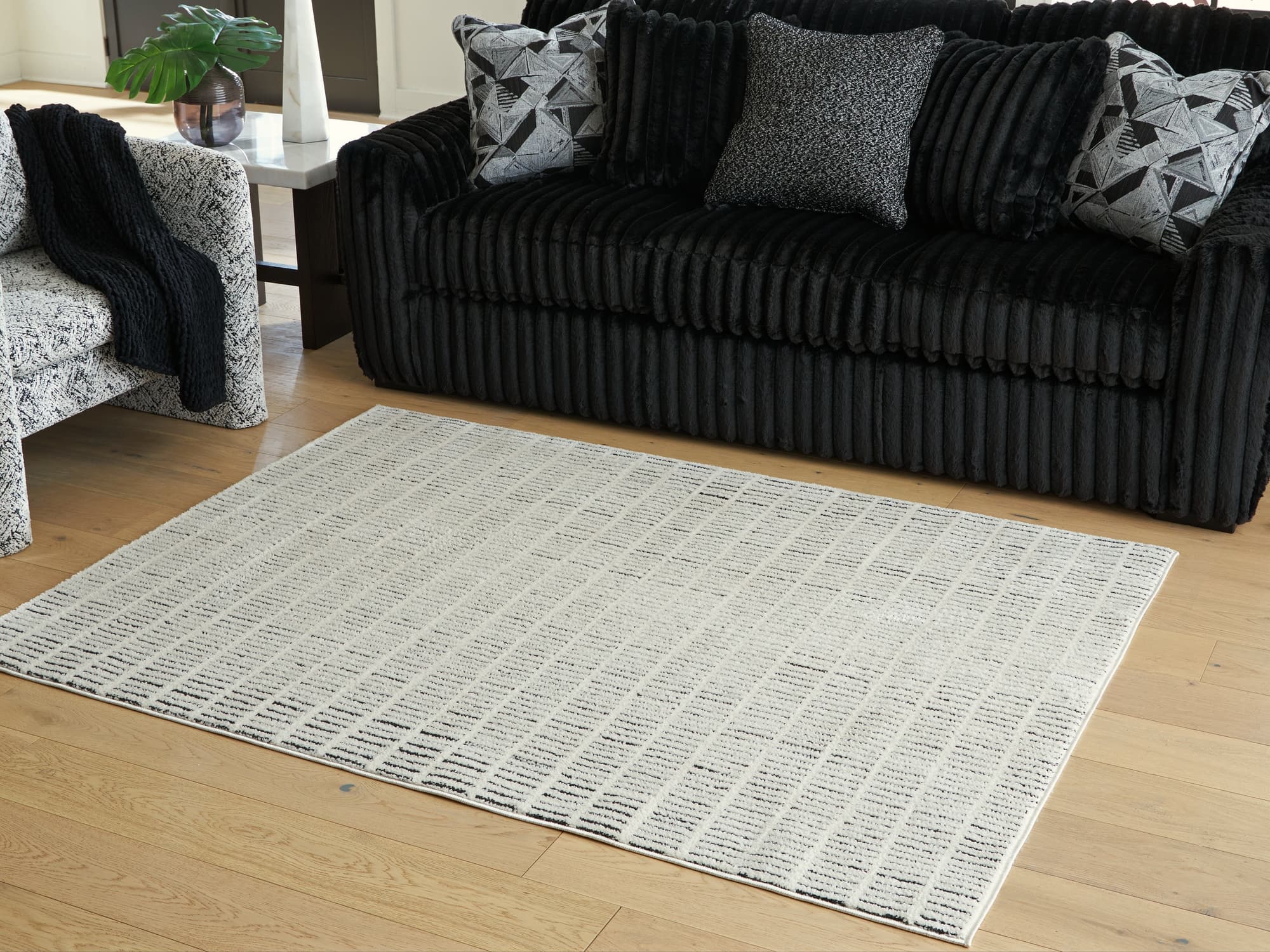 Turinwith Ivory/Black 5'3" x 7' Area Rug - Image 1