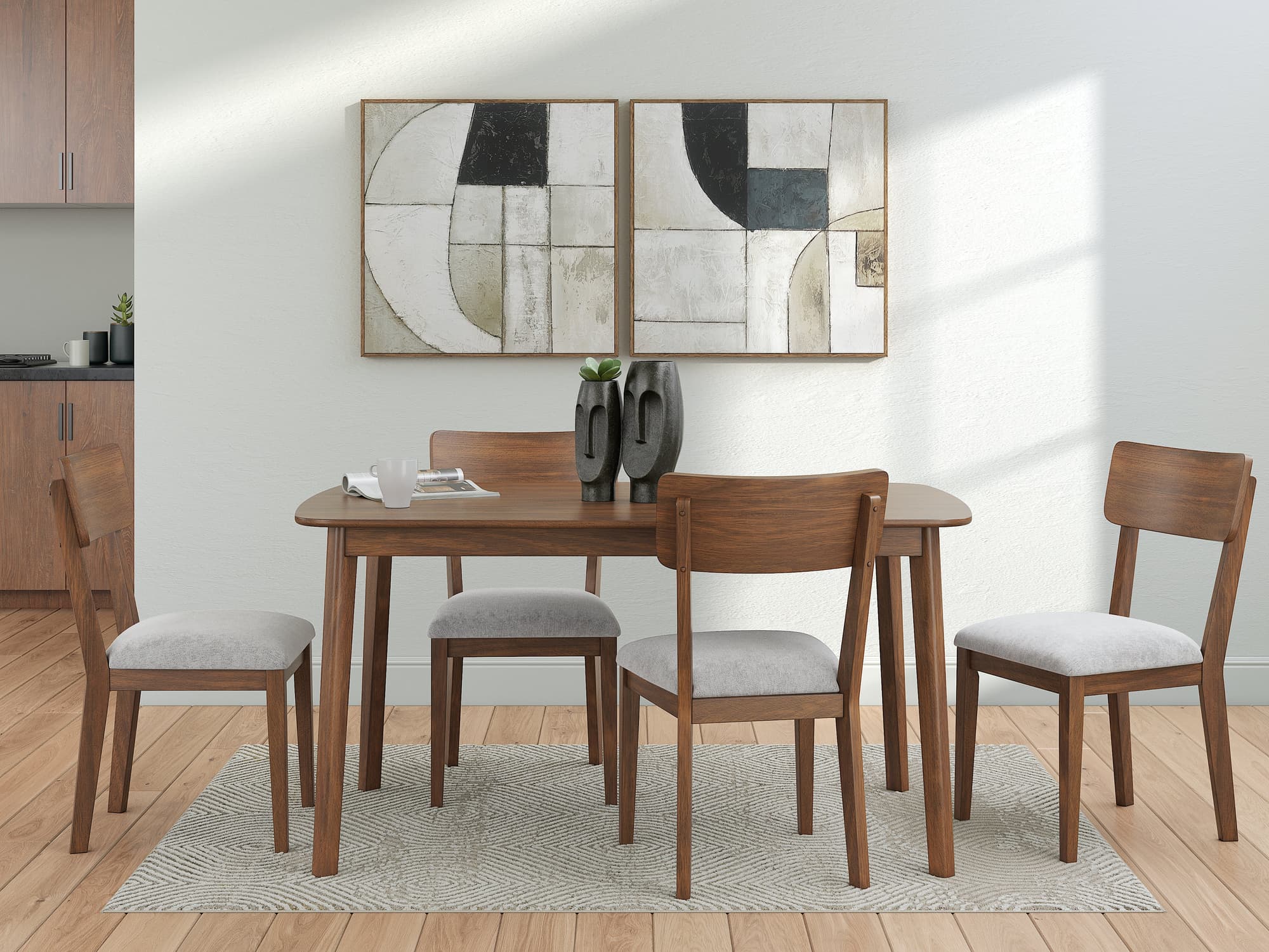 Tameride Brown Dining Table and 4 Chairs (Set of 5) - Image 1