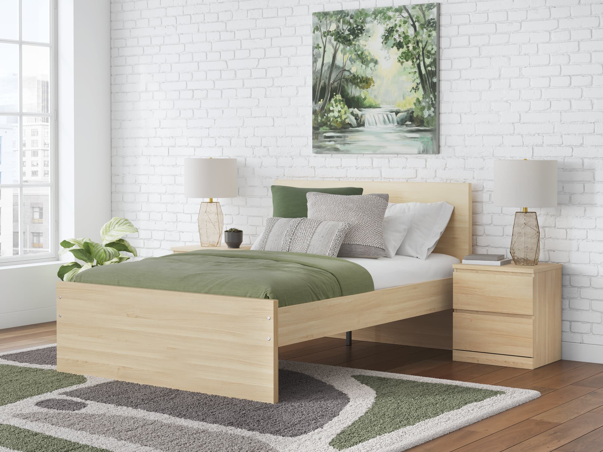 Onita Natural Full Panel Platform Bed - Image 1