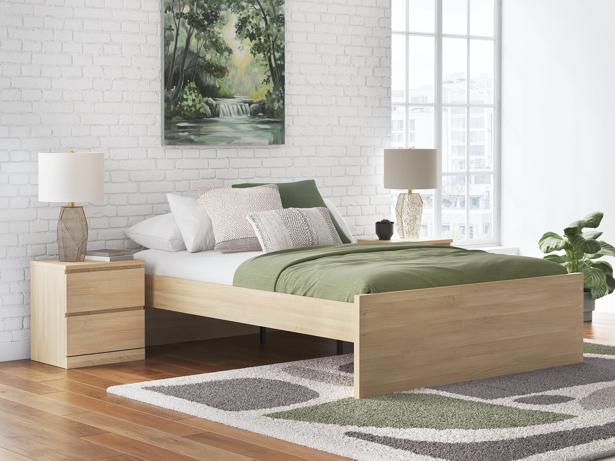 Onita Natural Queen Platform Bed - Image 1