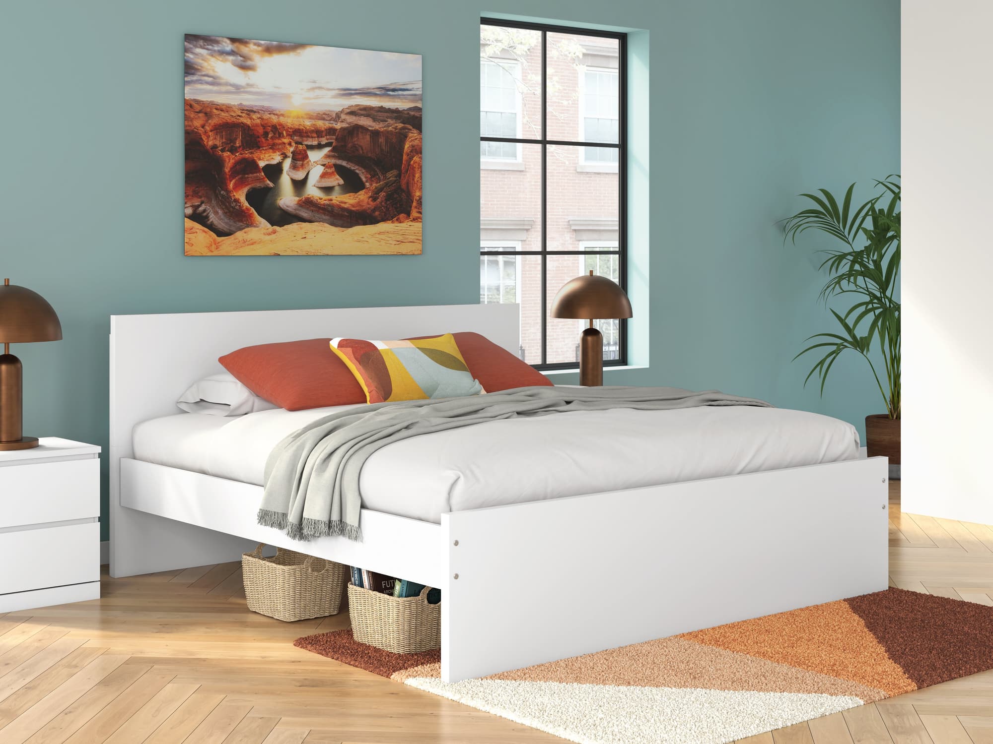 Onita White King Panel Platform Bed - Image 1