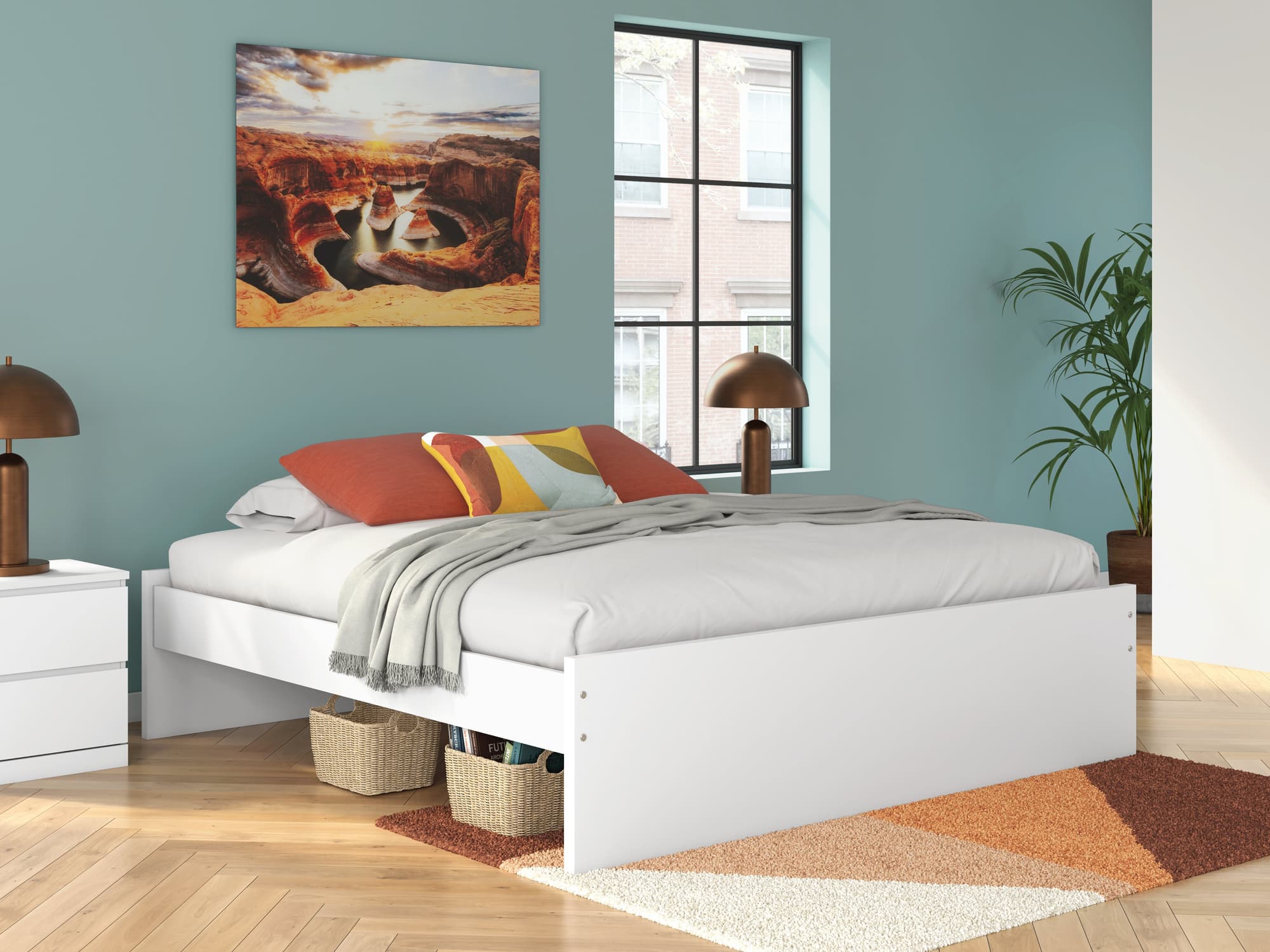 Onita White King Platform Bed - Image 1