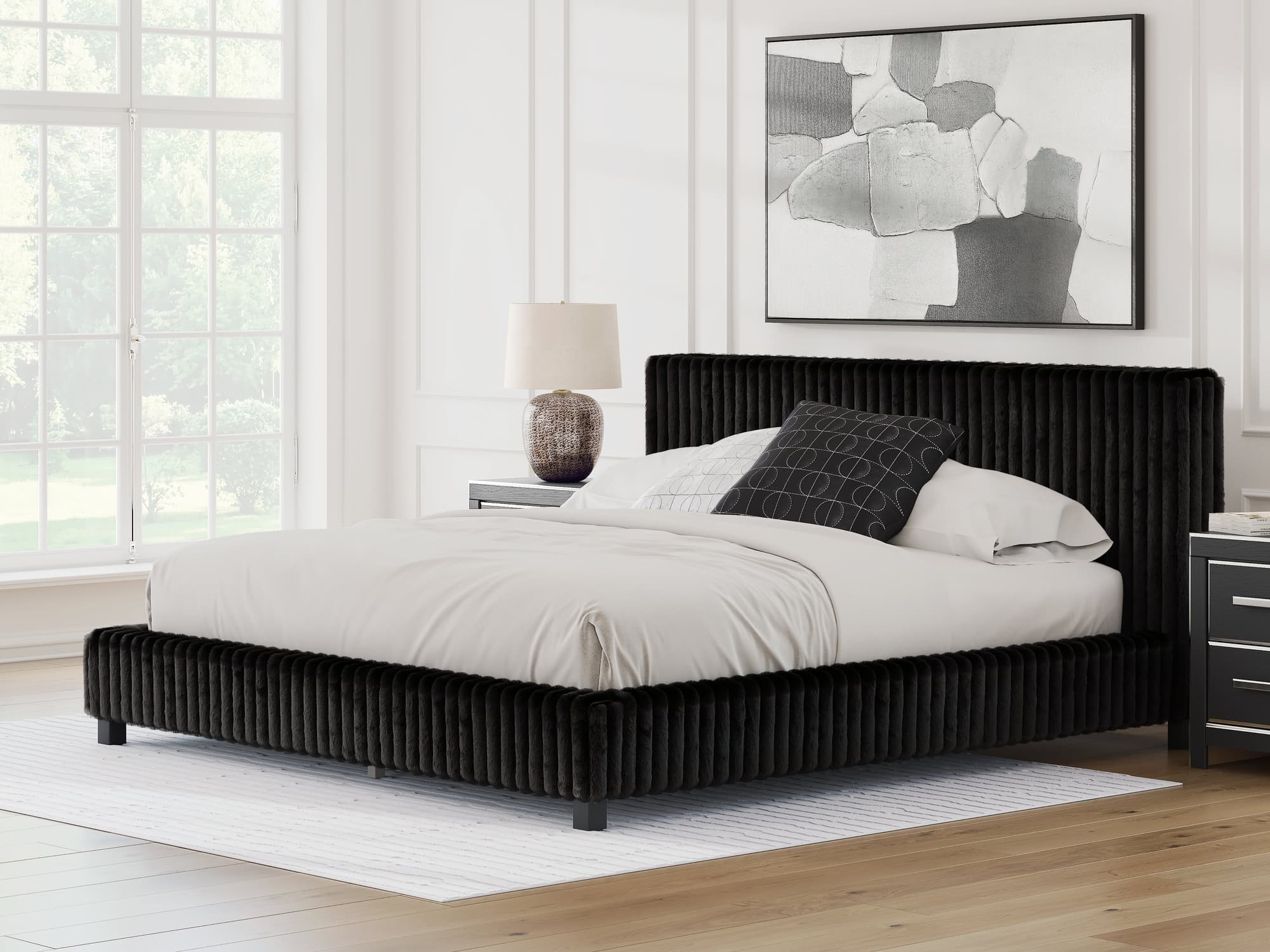 Zuraleus Black King Upholstered Bed - Image 1