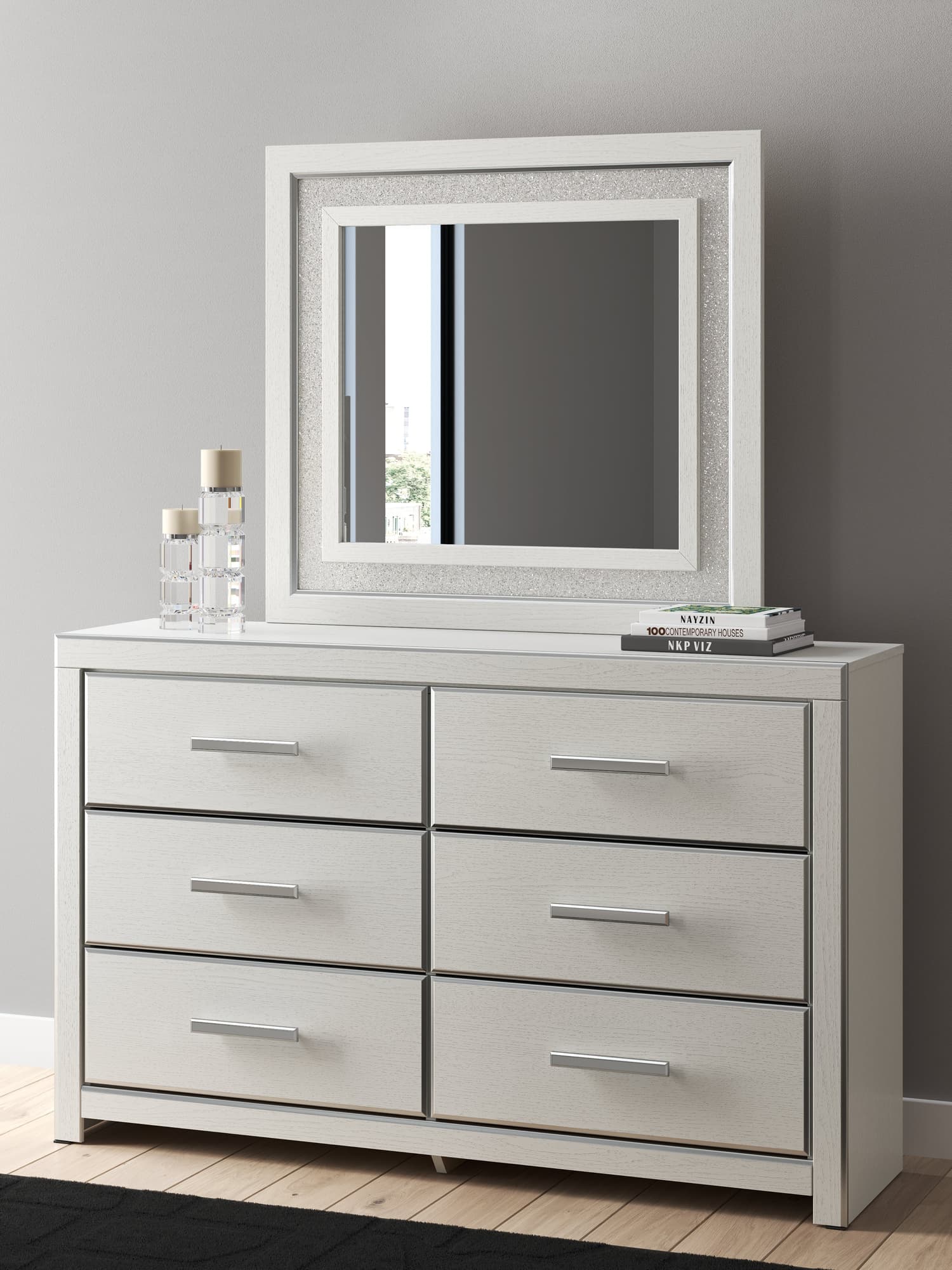 Zuraleus White Dresser and Mirror - Image 1
