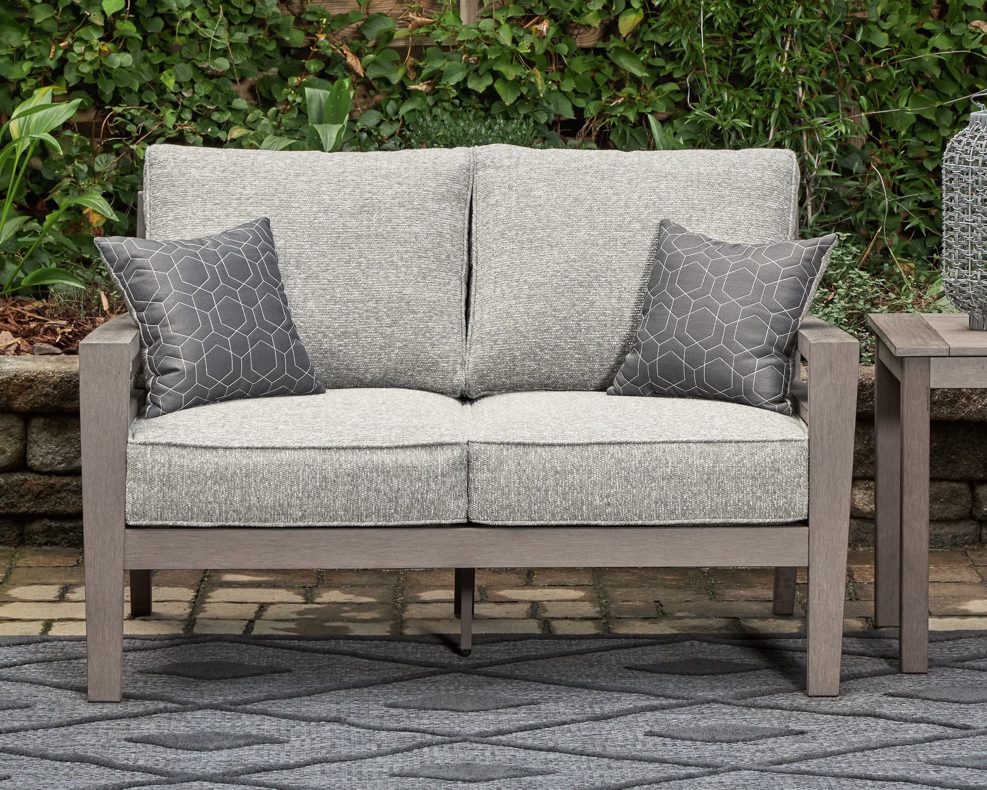 Hillside Gray/Brown Barn Outdoor Sofa and Loveseat - Image 1