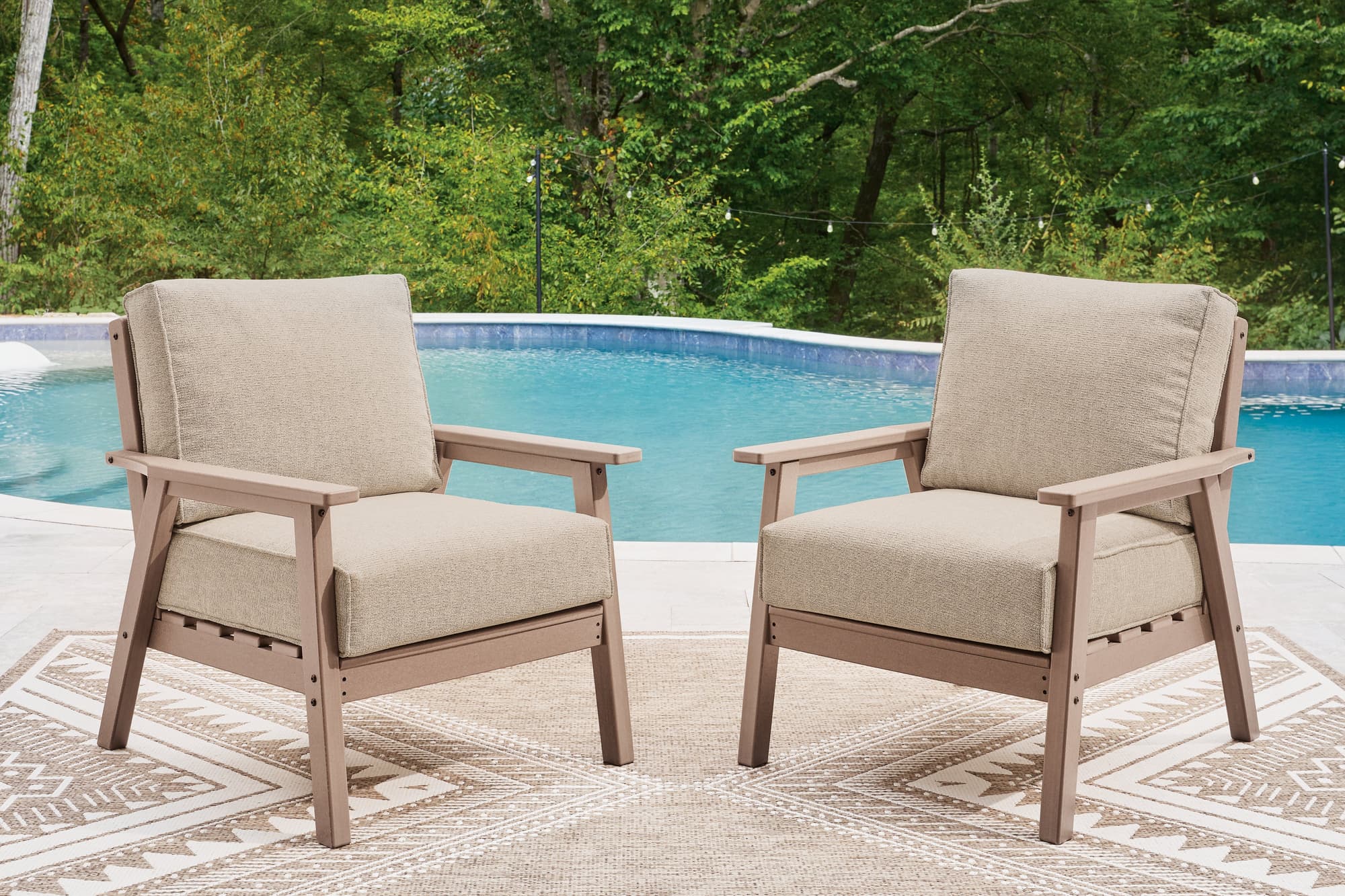 Grover Driftwood Beach Outdoor Sofa with 2 Lounge Chairs - Image 1