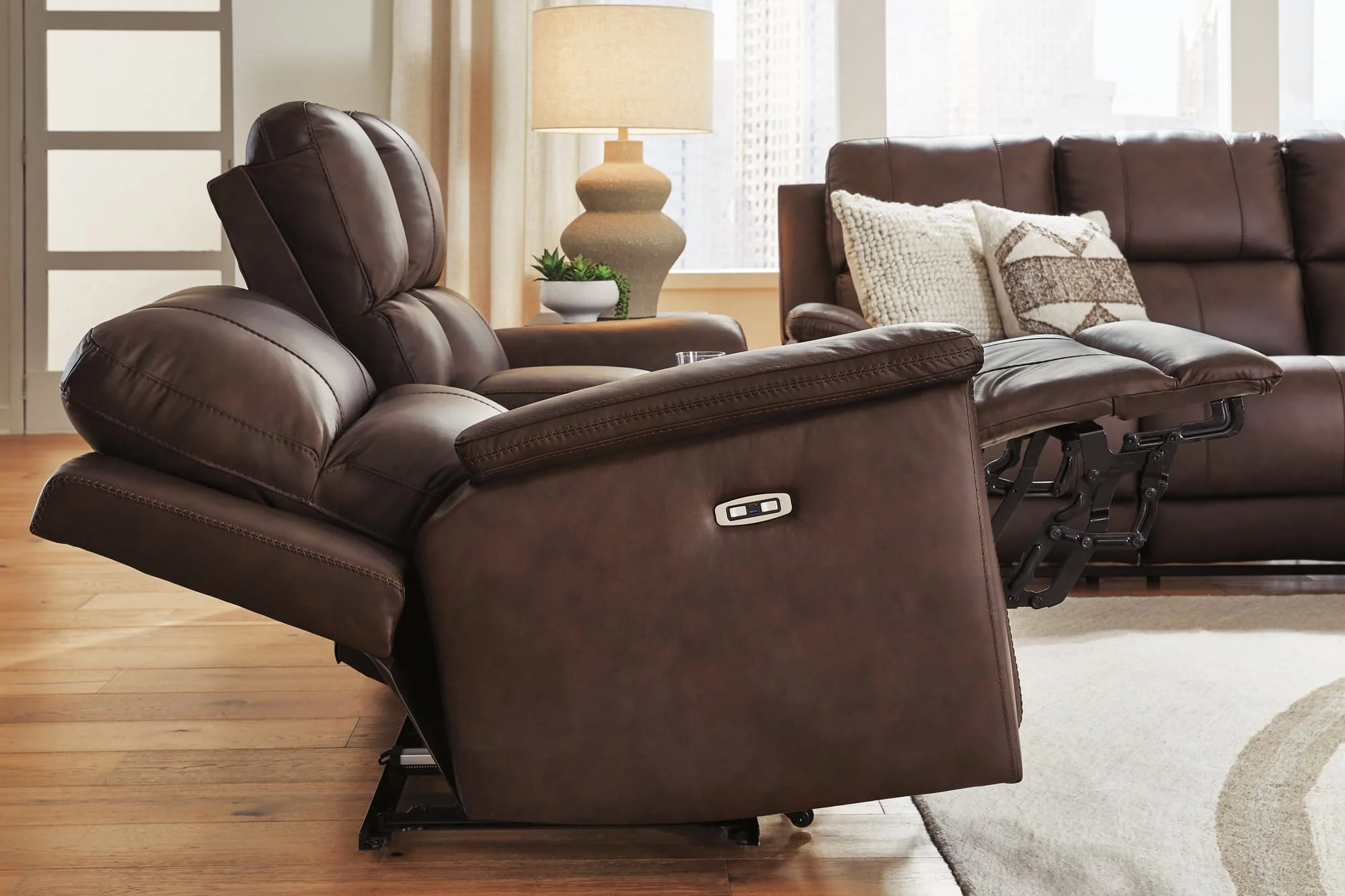 Bleckley Espresso Sofa and Loveseat - Image 1