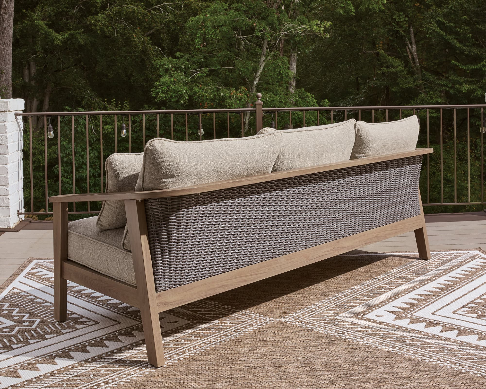 Harmony Natural/Gray Headlands Outdoor Sofa and Loveseat - Image 1