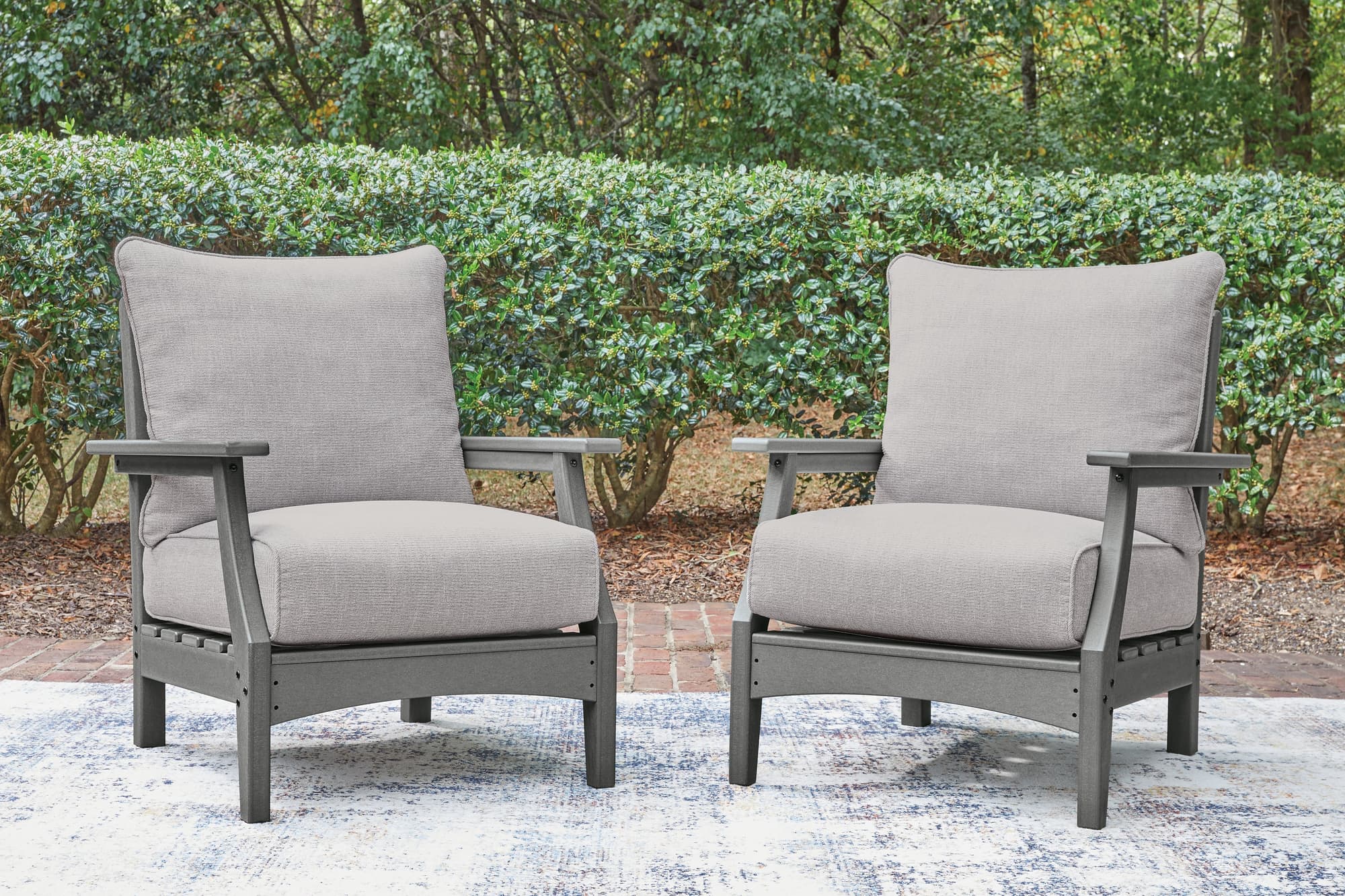 Cove Gray Beach Outdoor Sofa with 2 Lounge Chairs - Image 1