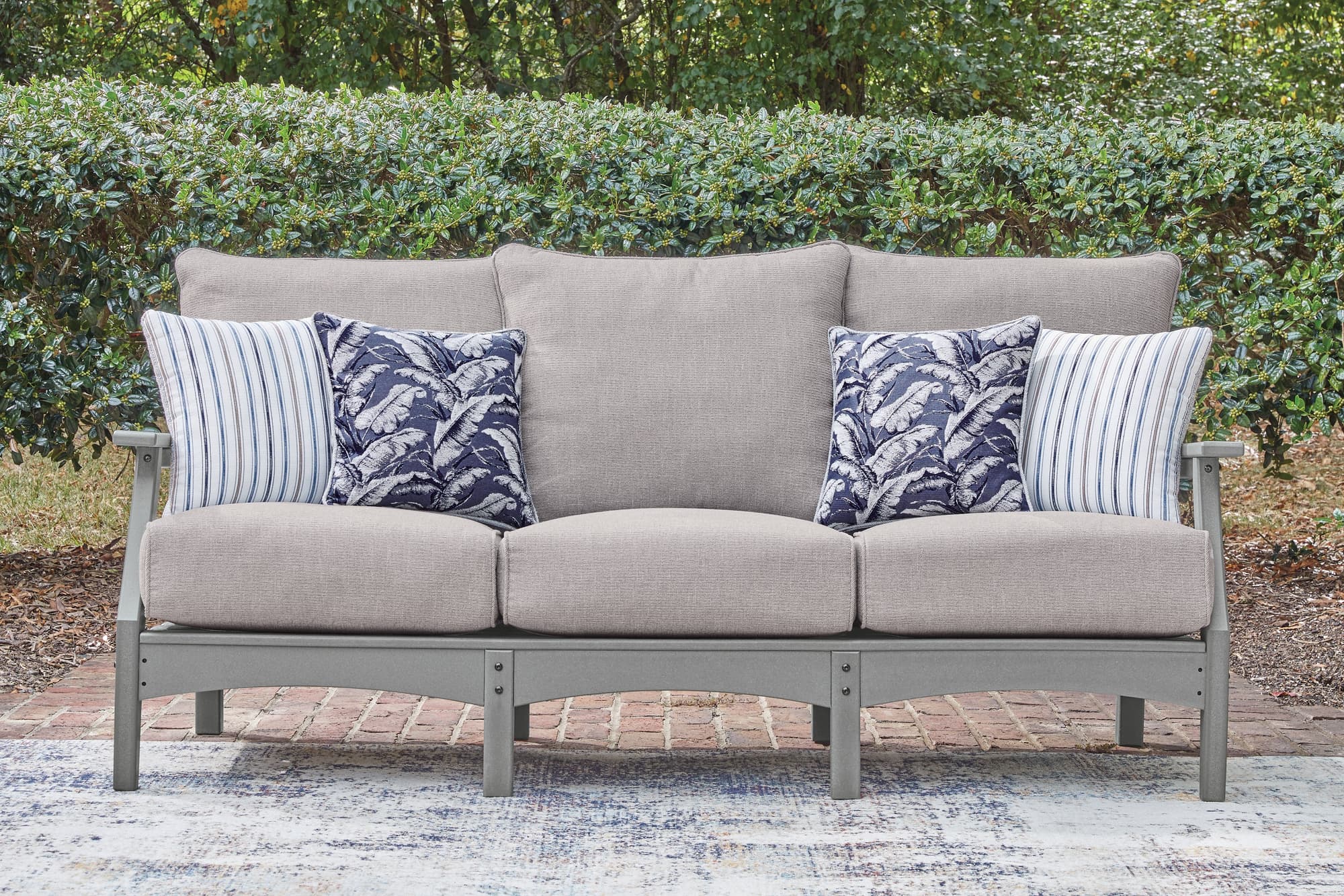 Cove Gray Beach Outdoor Sofa and Loveseat - Image 1