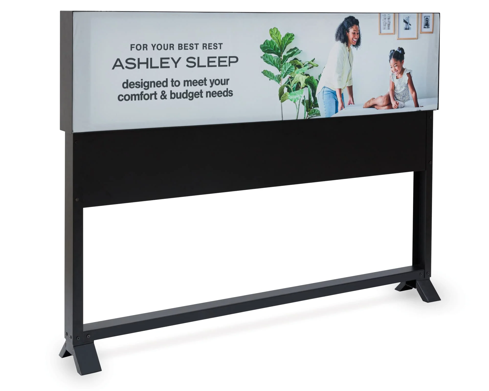StoreDisplay Black Queen Metal Bedding Fixture - Image 1