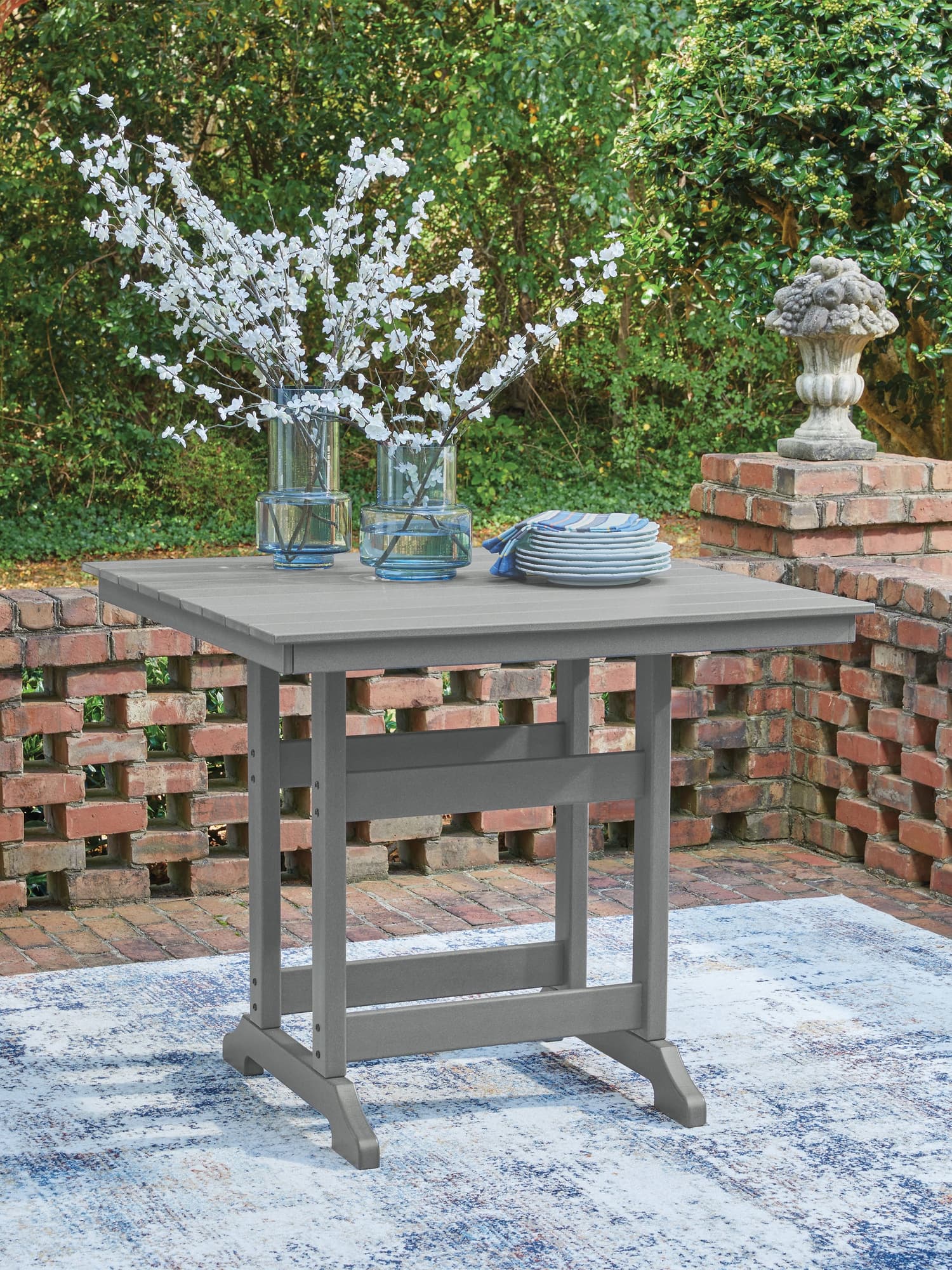 Sanctuary Beach Dark Gray Outdoor Counter Height Dining Table - Image 1