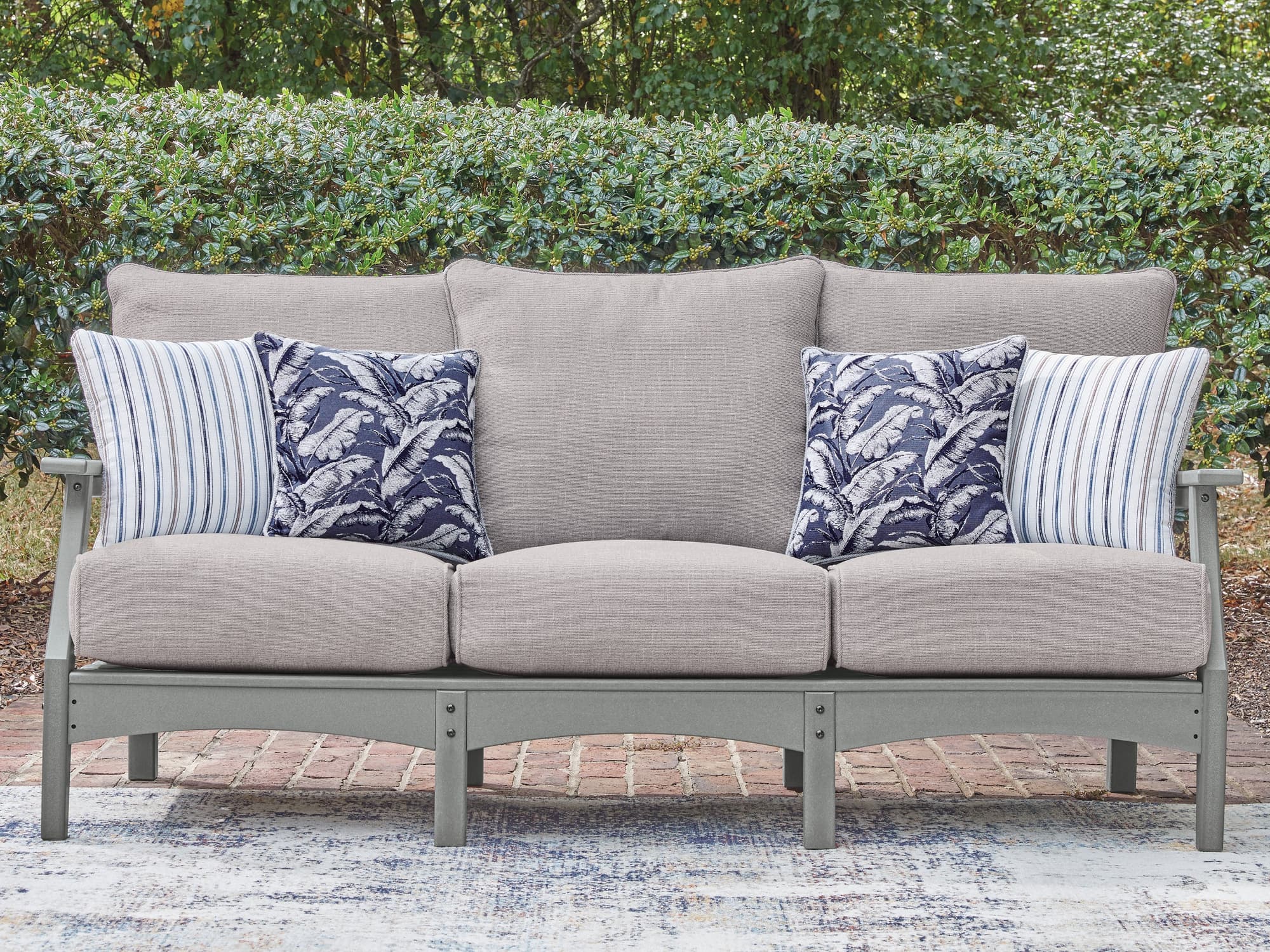 Cove Beach Gray Outdoor Sofa with Cushion