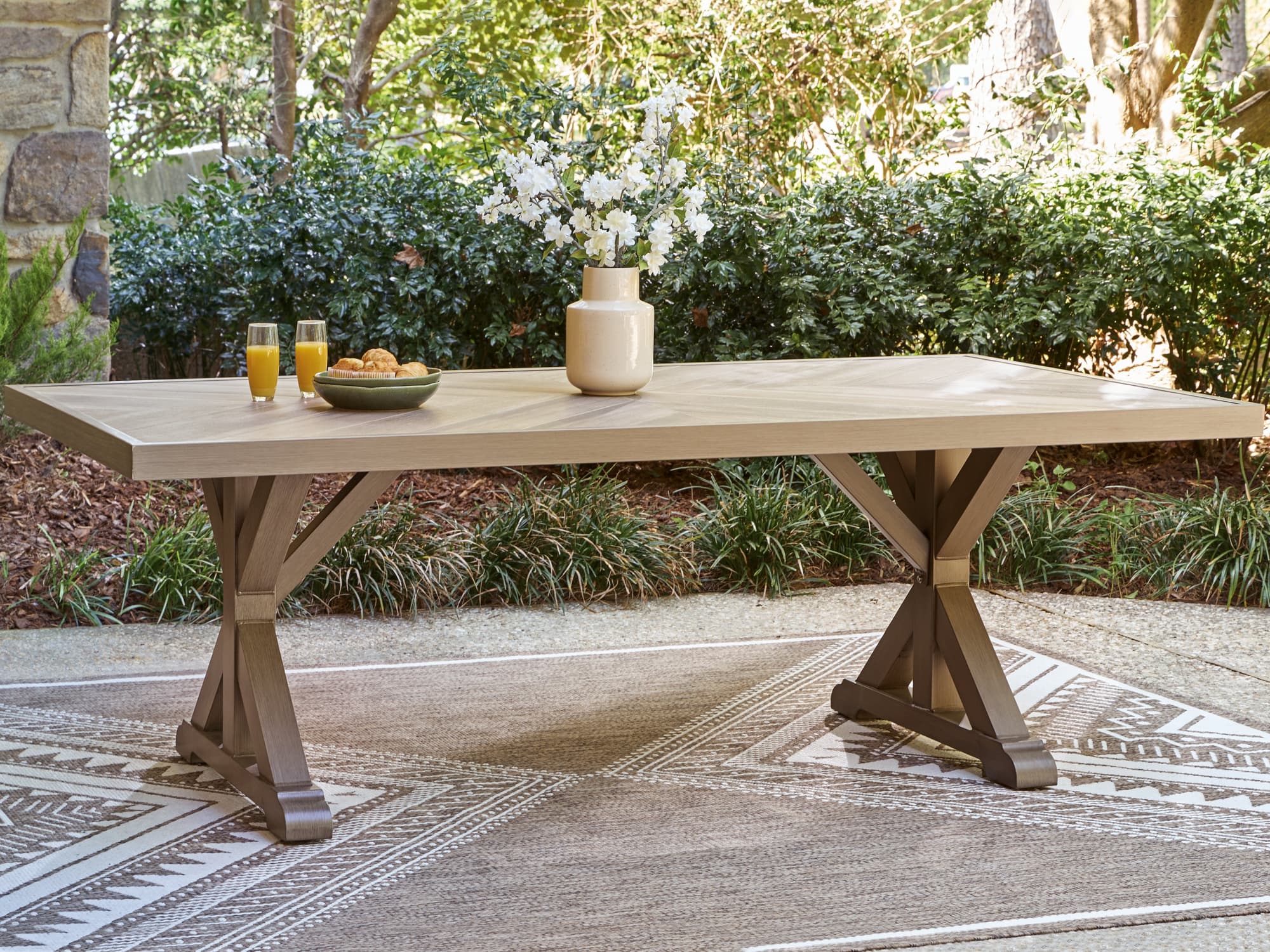 Laguna Heights Beige Outdoor Dining Table - Image 1