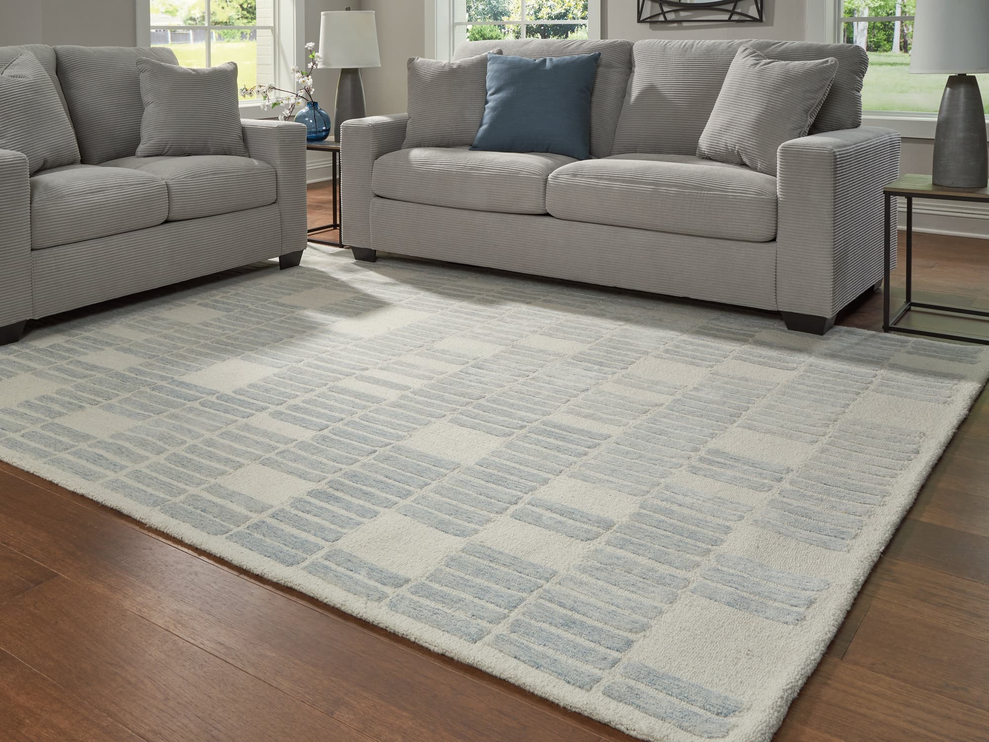Dylanton Ivory/Blue 7'8" x 10' Area Rug - Image 1