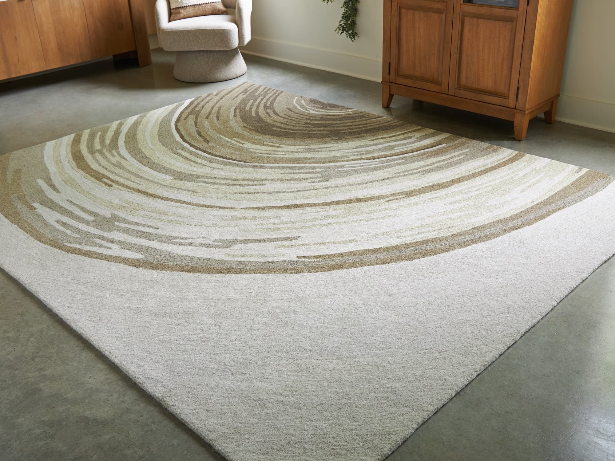 Rizwana Ivory/Brown/Gray 7'6" x 10' Area Rug - Image 1