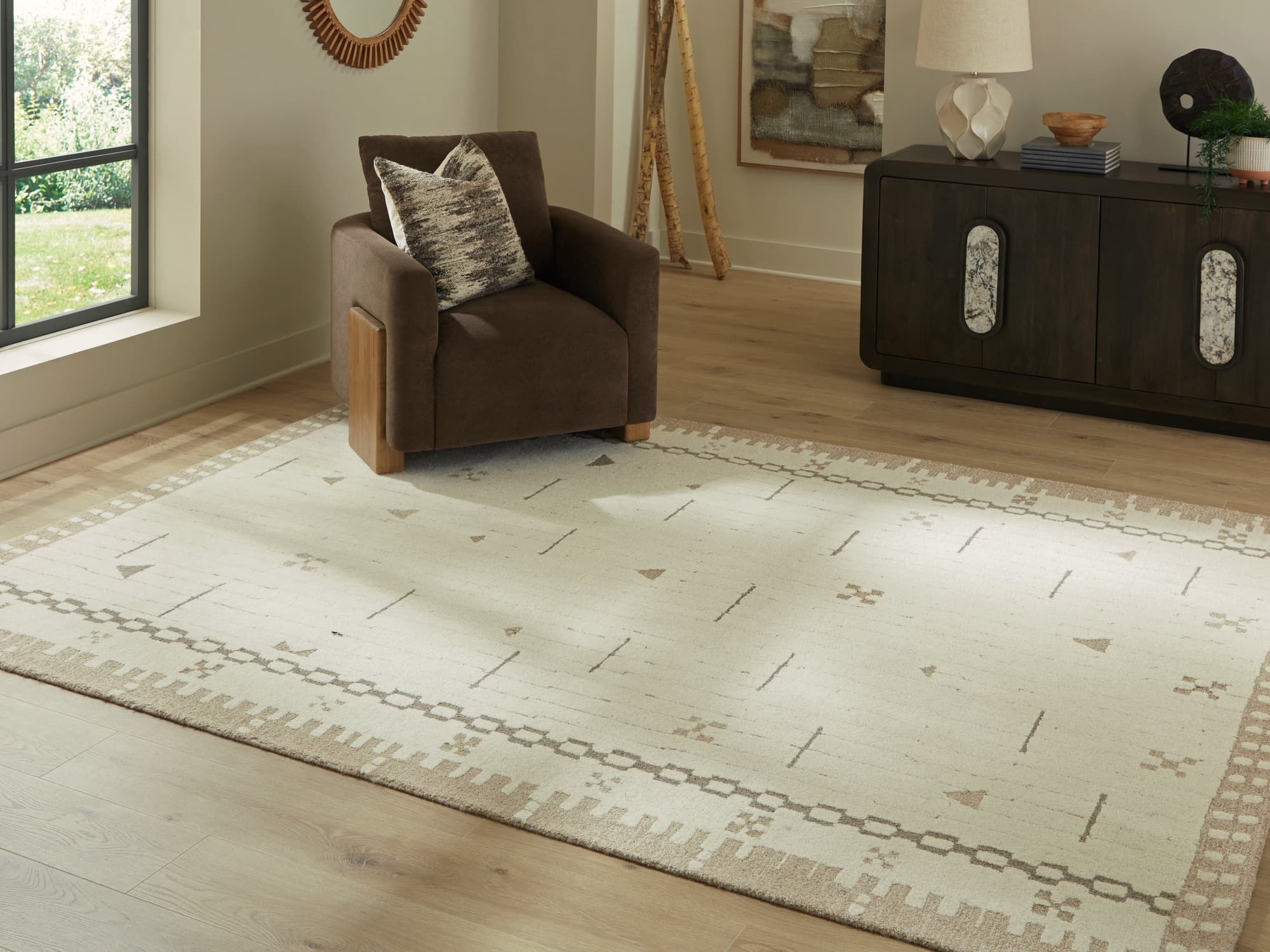 Dot Cream/Brown/Taupe 7’8″ x 10′ Area Rug