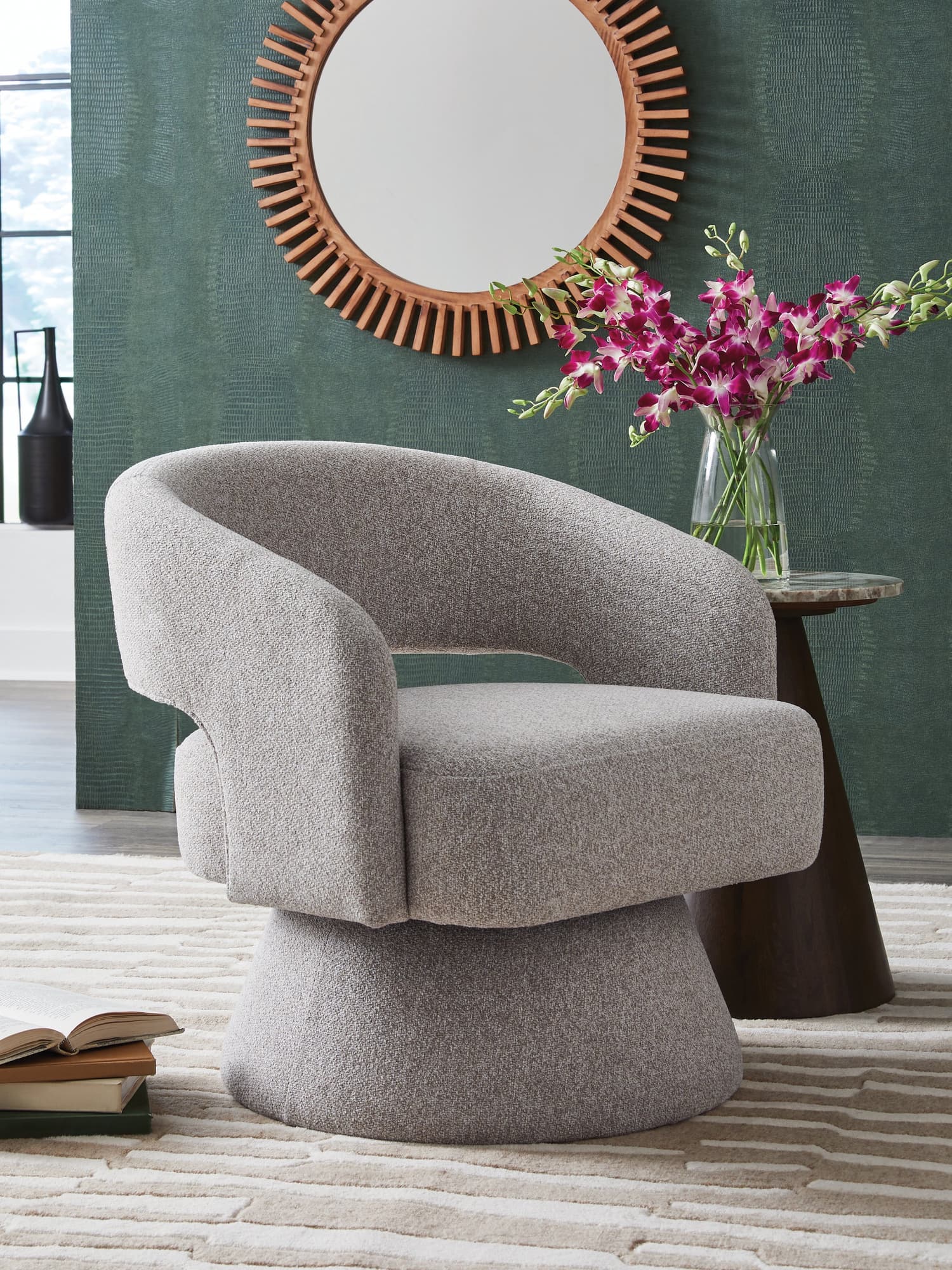 Nashkins Pebble Swivel Accent Chair - Image 1