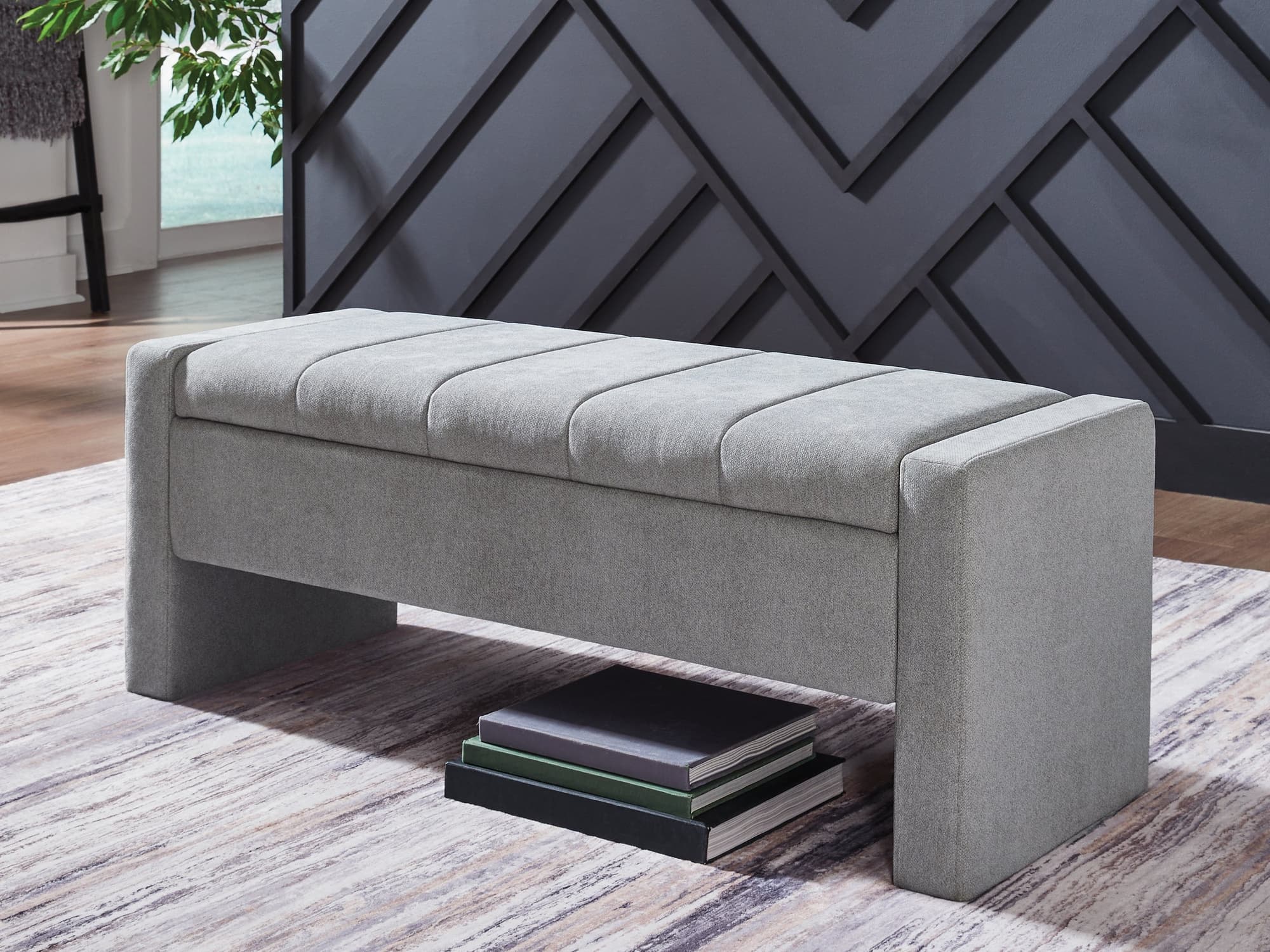 Akselman Gray Storage Bench - Image 1