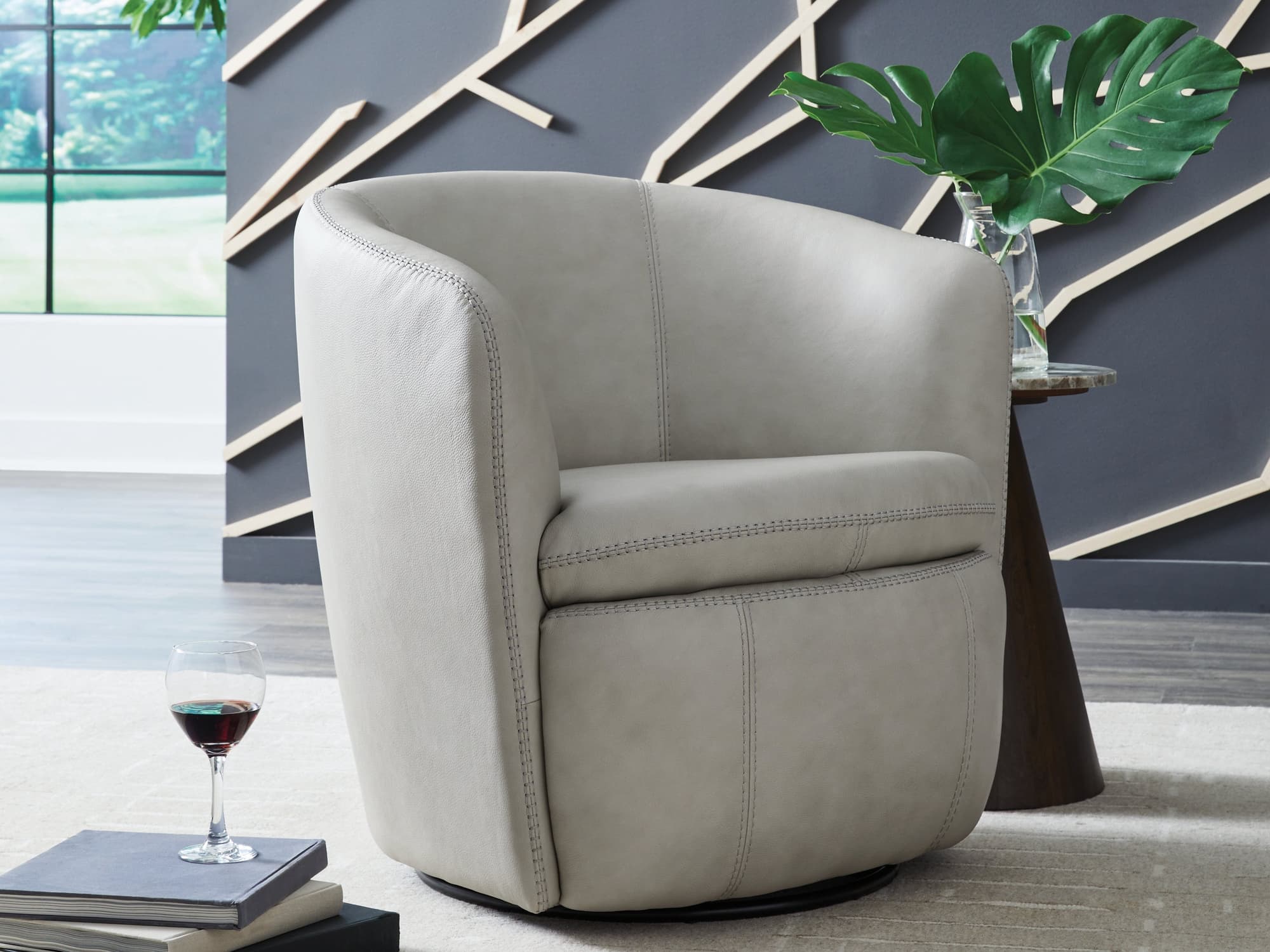 Kierreys Bone Swivel Accent Chair - Image 1
