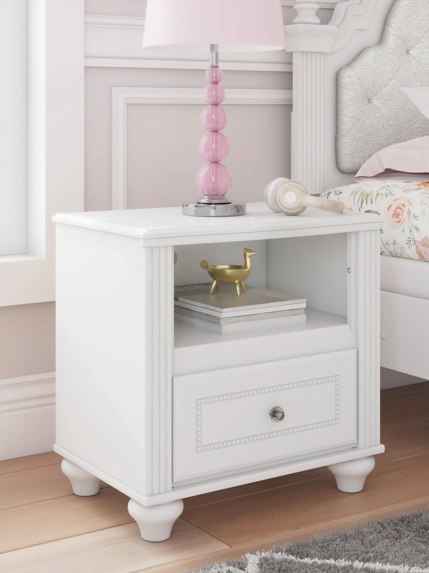 Kozlani White Nightstand