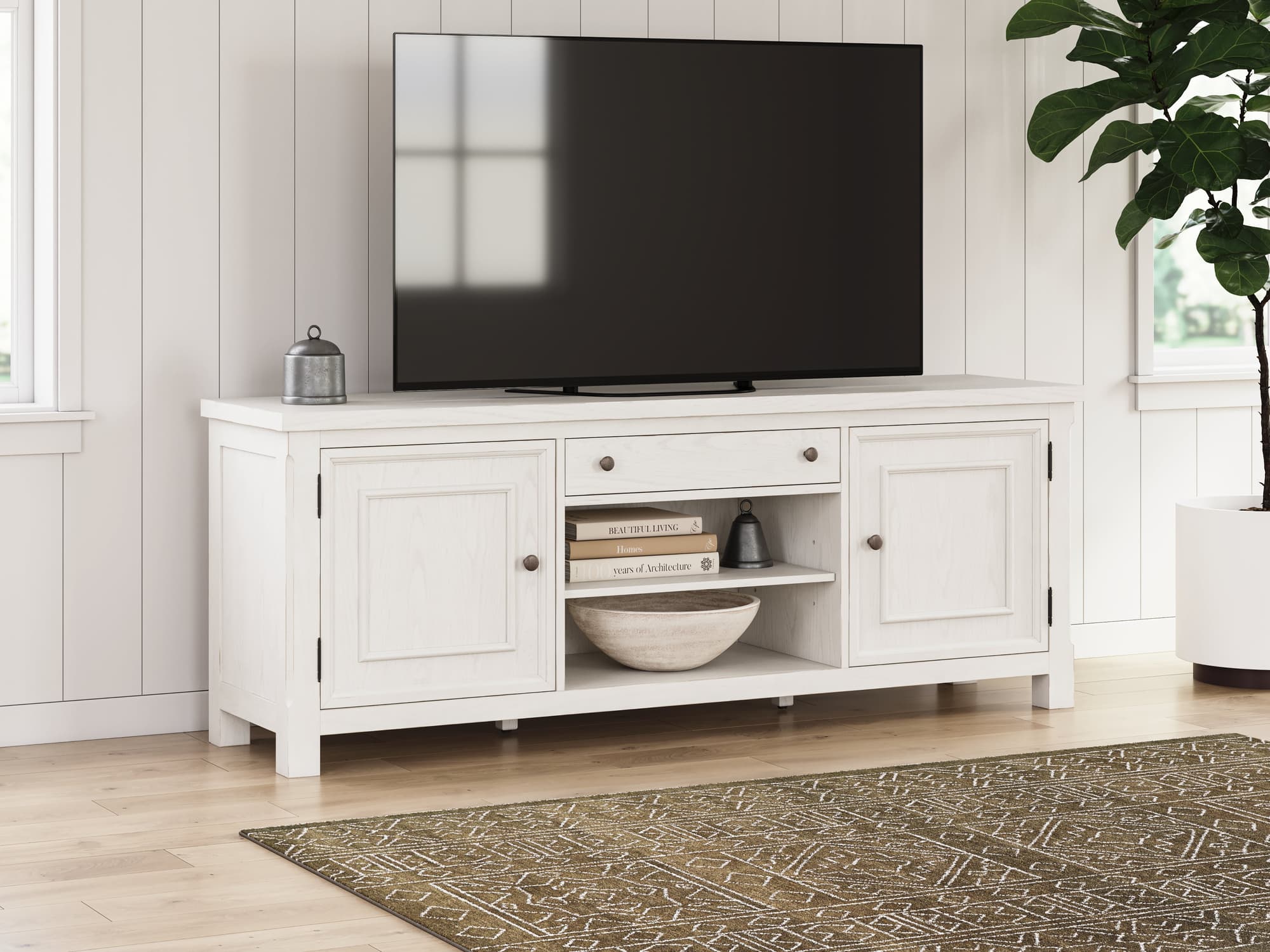 Robbinsdale Antique White 72″ TV Stand