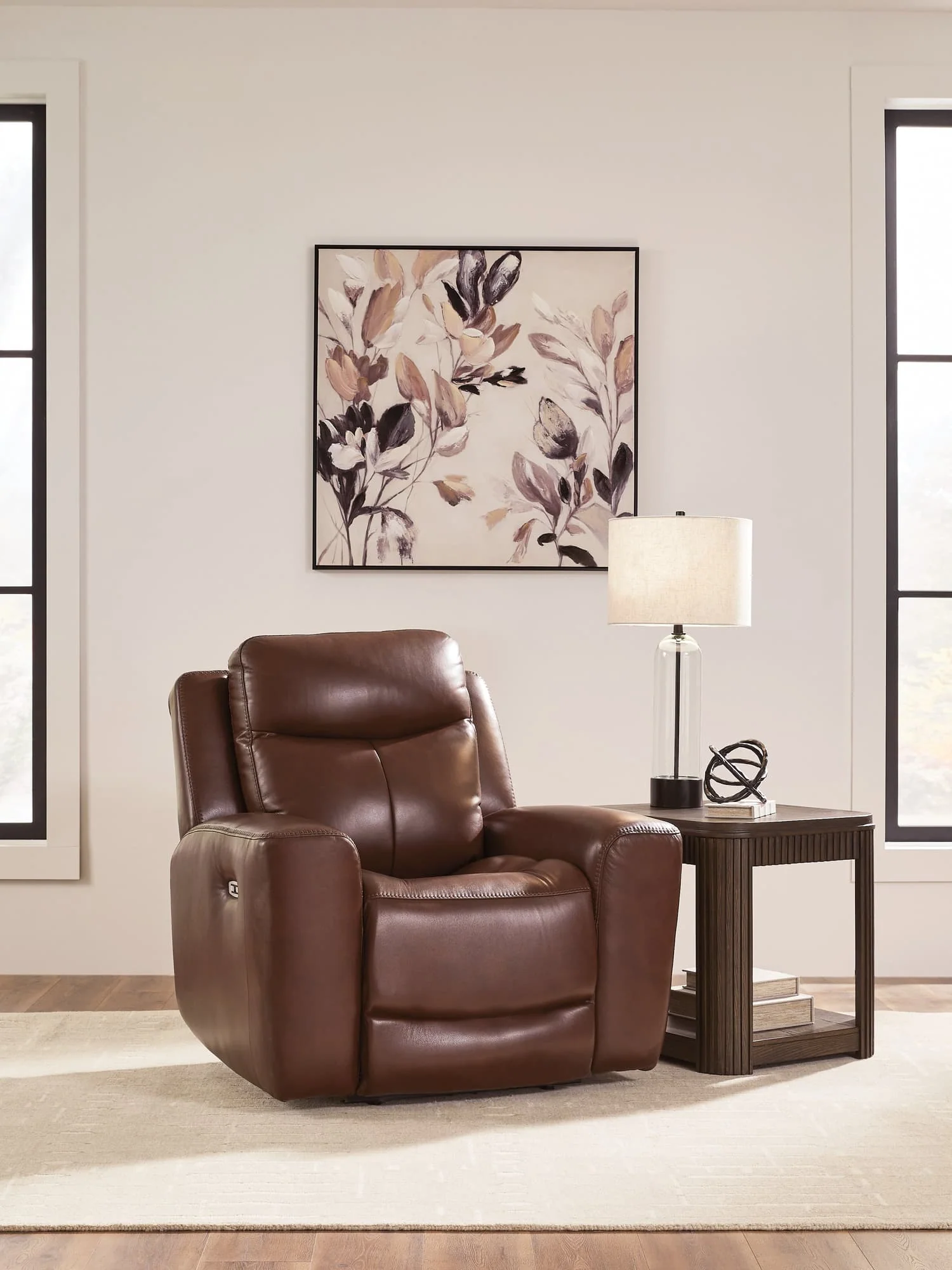 Next Move Mahogany Leather Power Recliner
