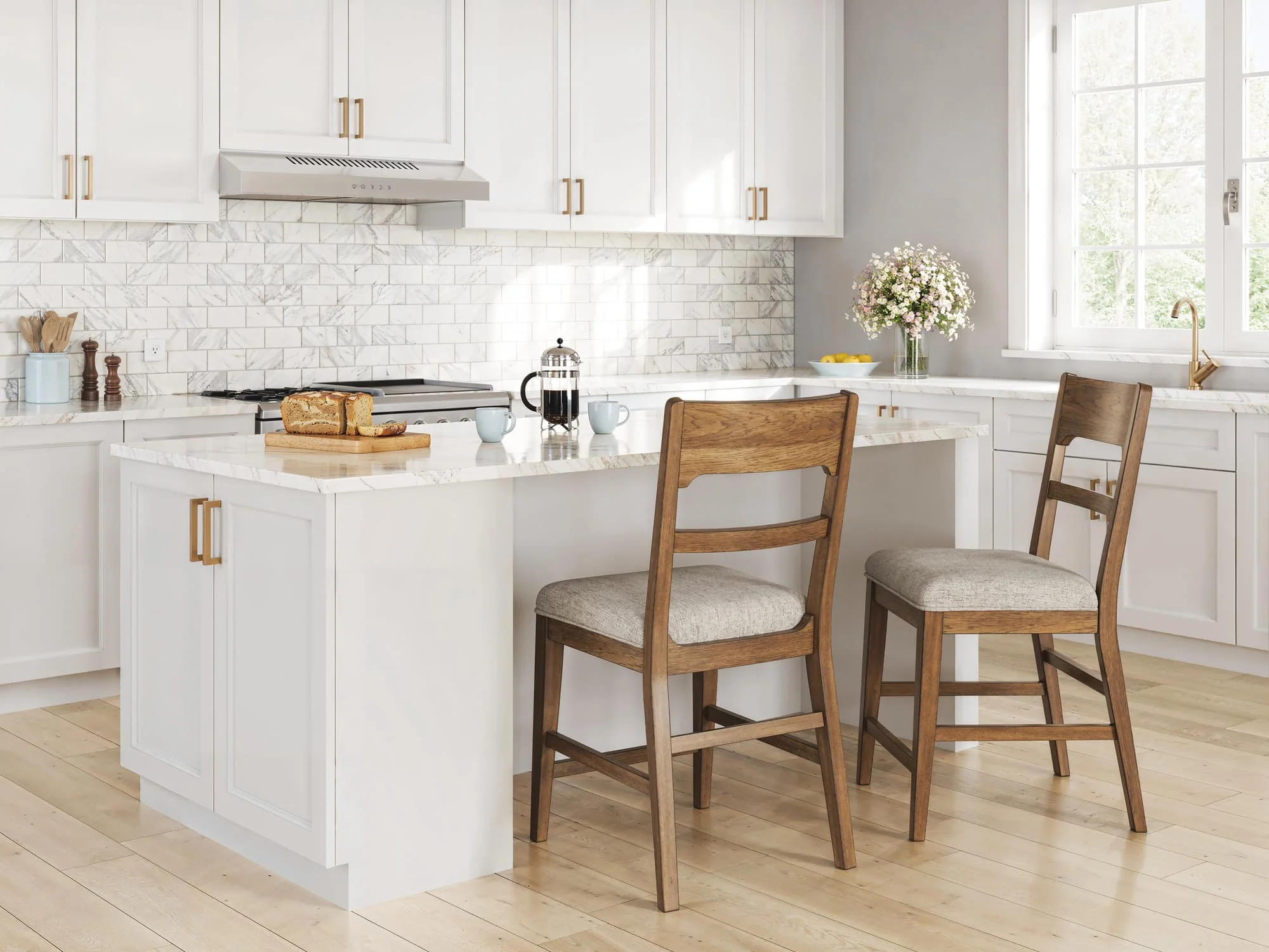 Cabalynn Oatmeal/Light Brown Counter Height Barstool - Image 1